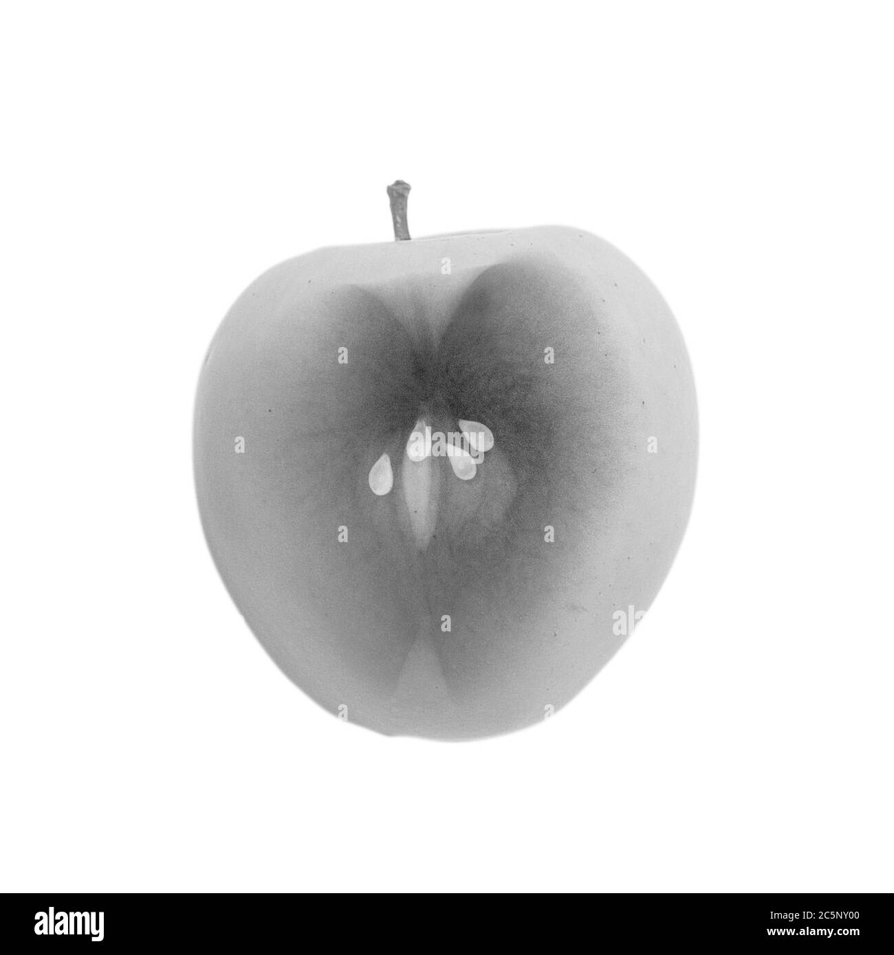 Cross section of an apple, X-ray. Stock Photo