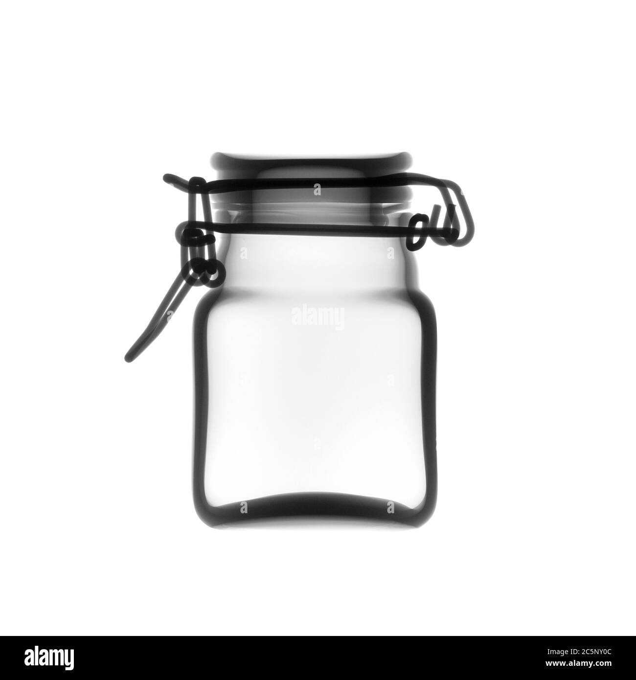Glass jar, X-ray. Stock Photo