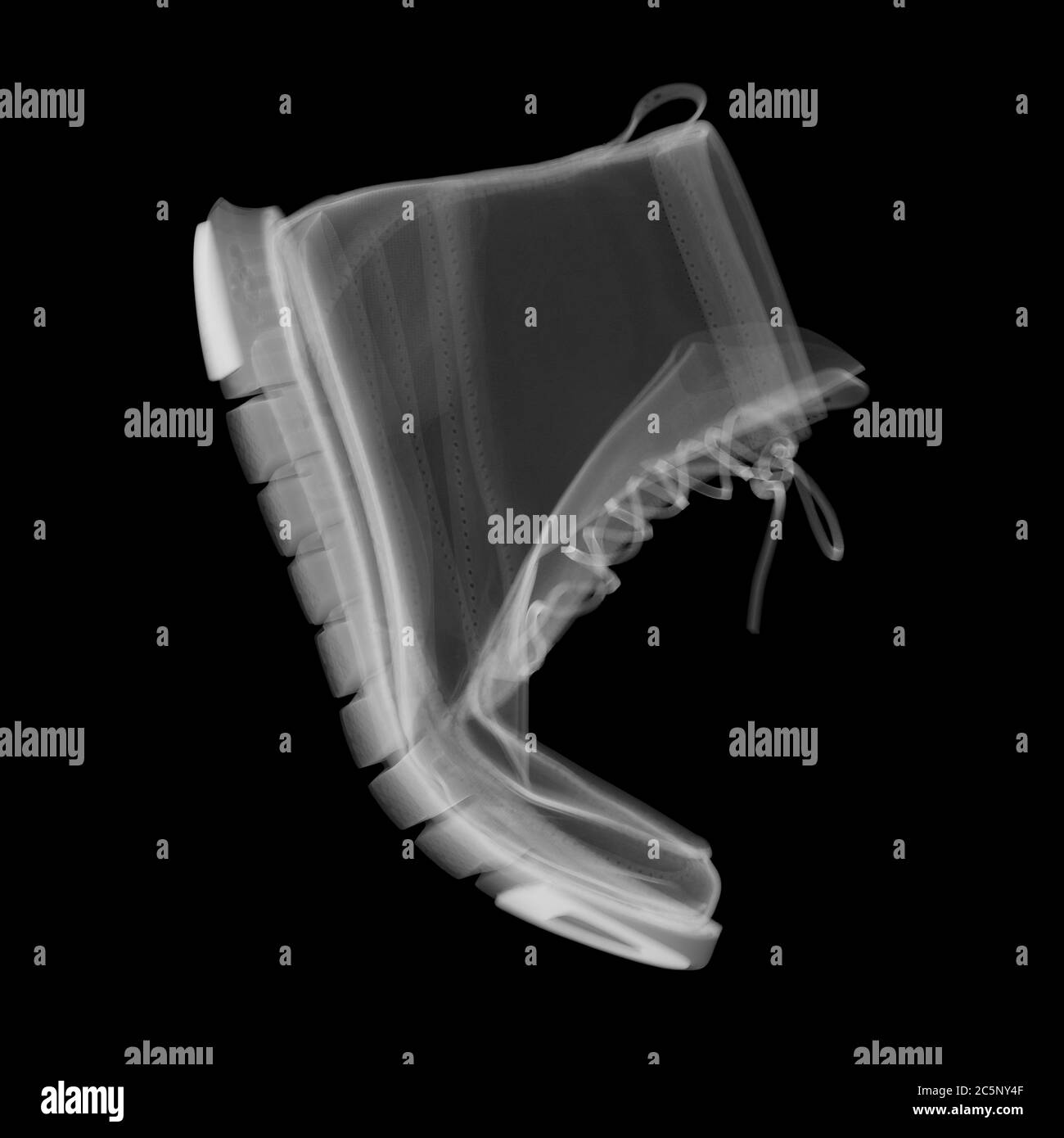 Flexing boot, X-ray. Stock Photo