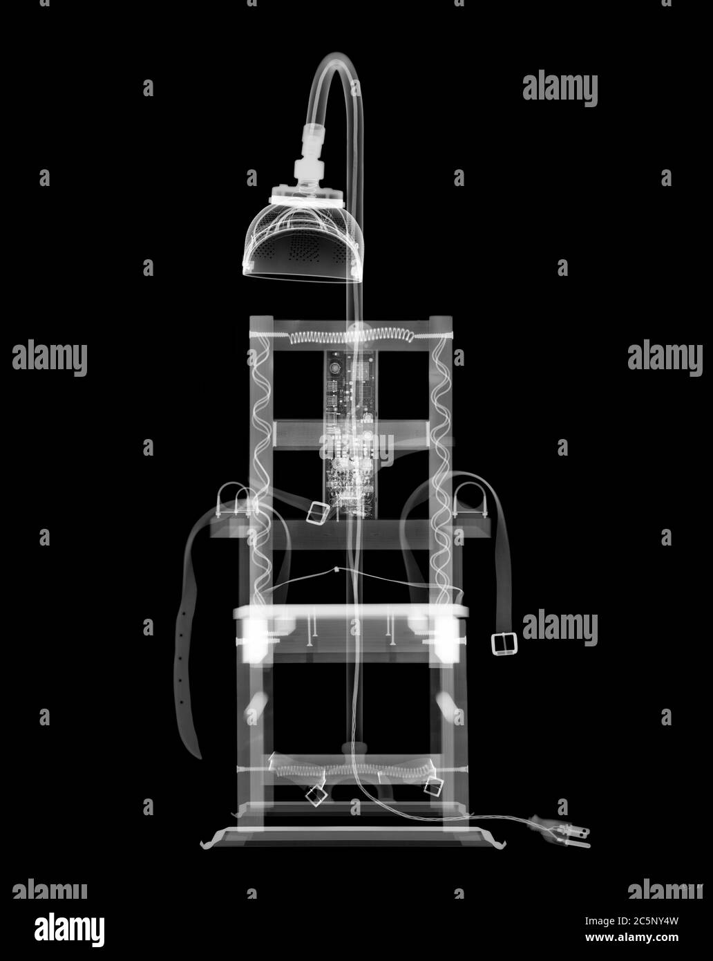Electric chair, X-ray. Stock Photo