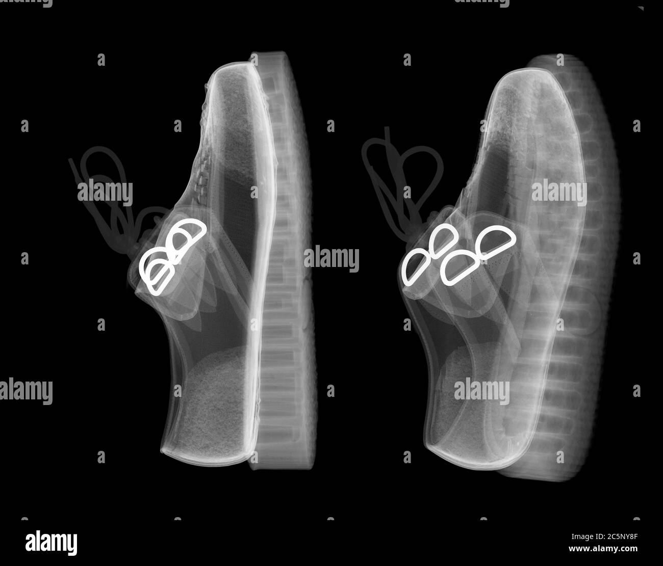 Shoes, X-ray. Stock Photo
