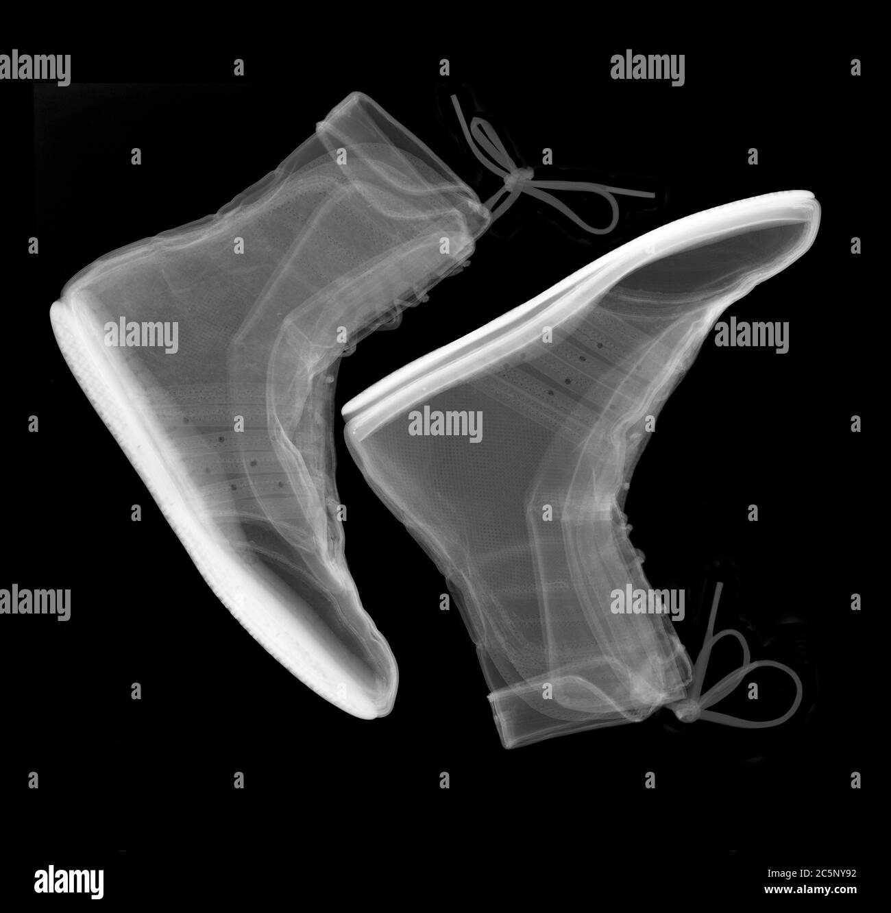 Boxing boots, X-ray. Stock Photo