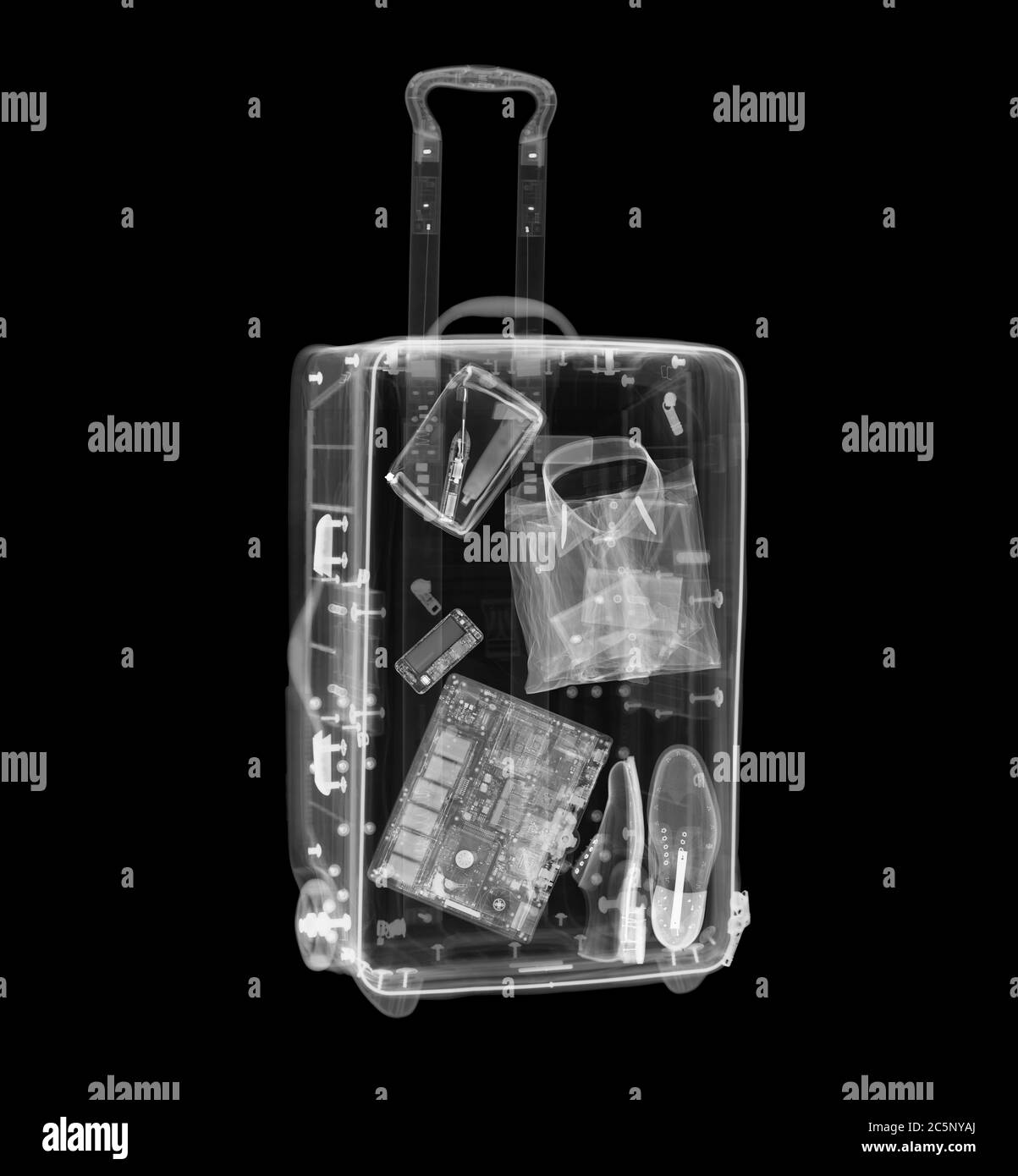 Flight case, X-ray. Stock Photo