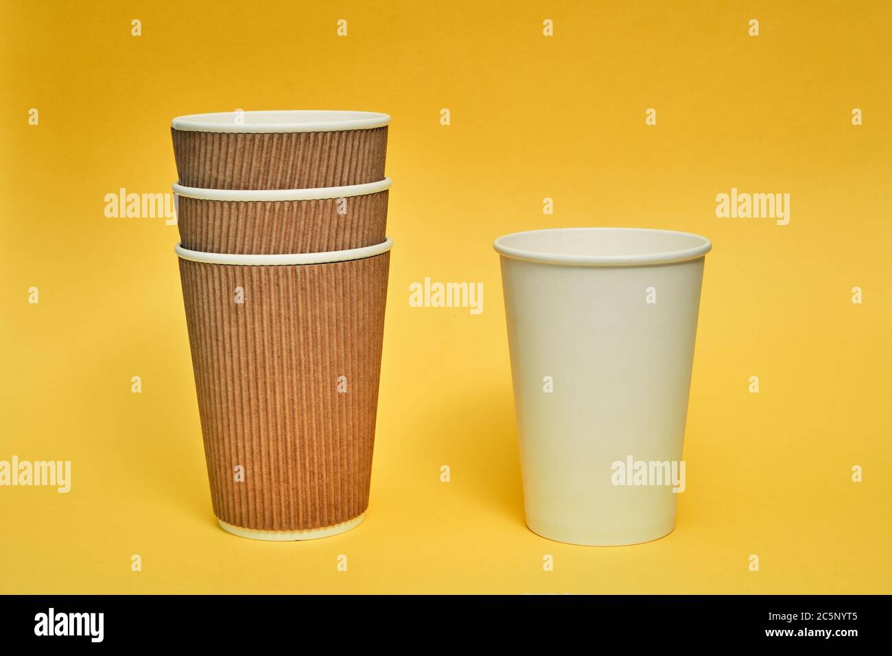 Paper cup. Recycling. Eco-friendly disposable tableware. Eco dishes ...