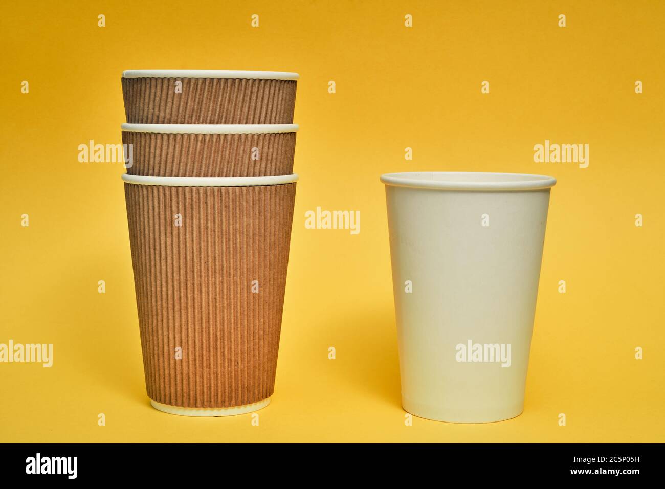 Paper cup. Recycling. Eco-friendly disposable tableware. Eco dishes ...
