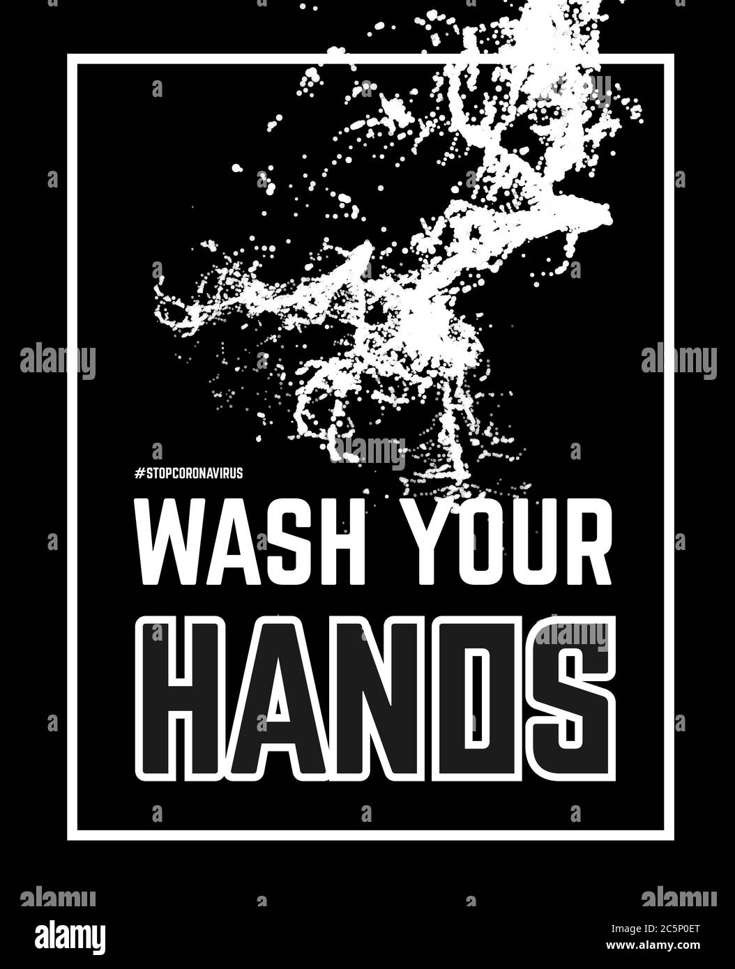Wash your hand. Vector illustration with water splash Stock Vector