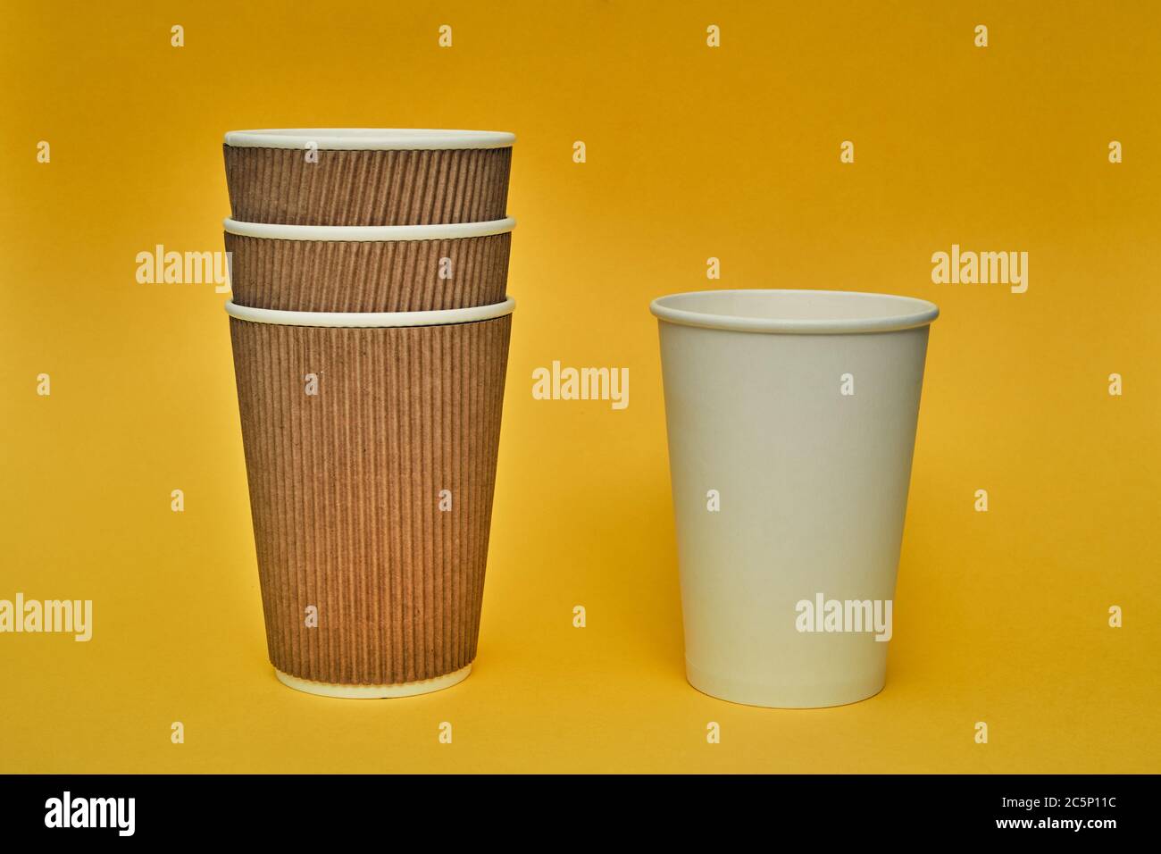 Paper cup. Recycling. Eco-friendly disposable tableware. Eco dishes ...