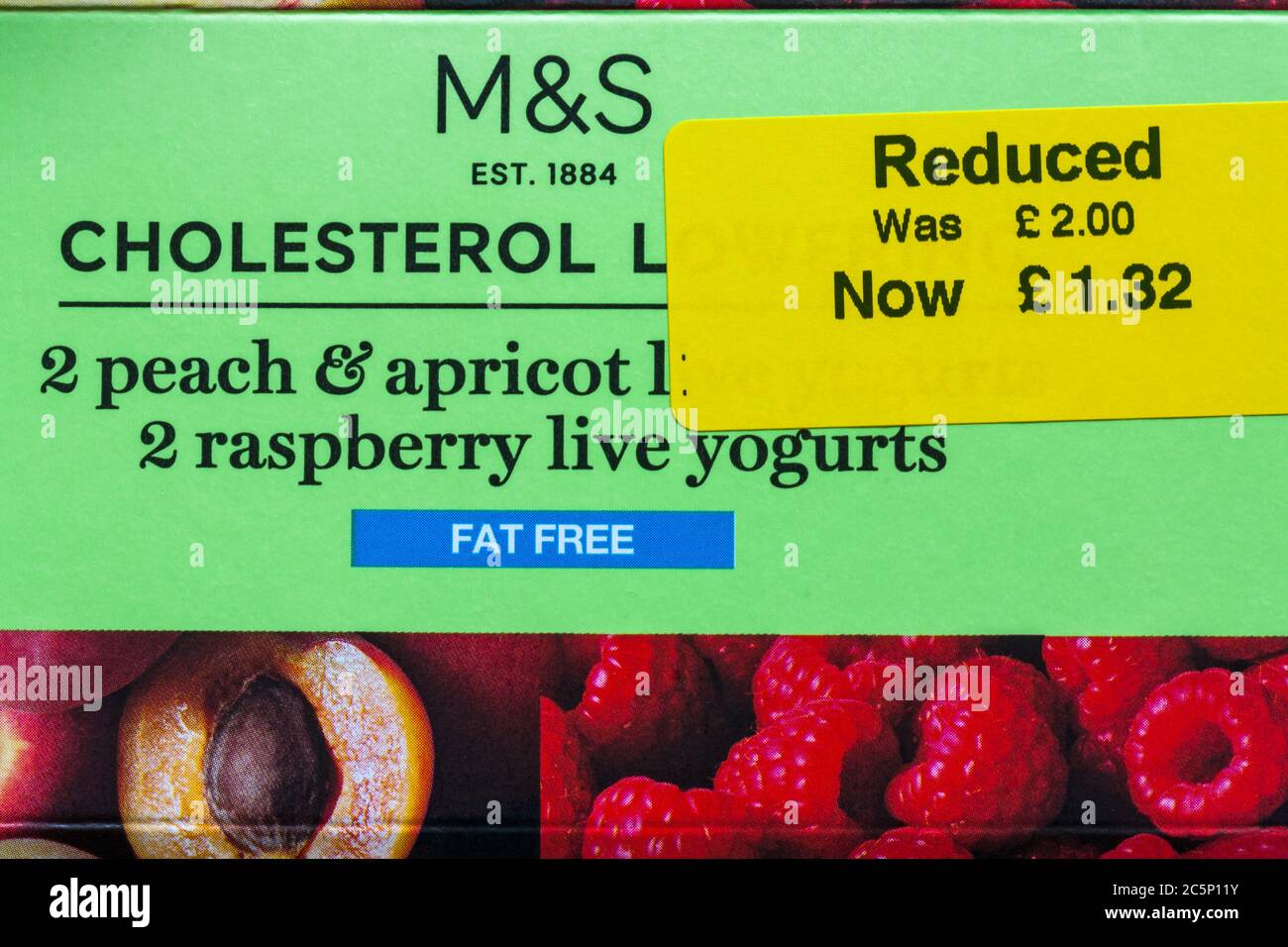 reduced food yellow sticker on pack of M&S cholesterol lowering fat
