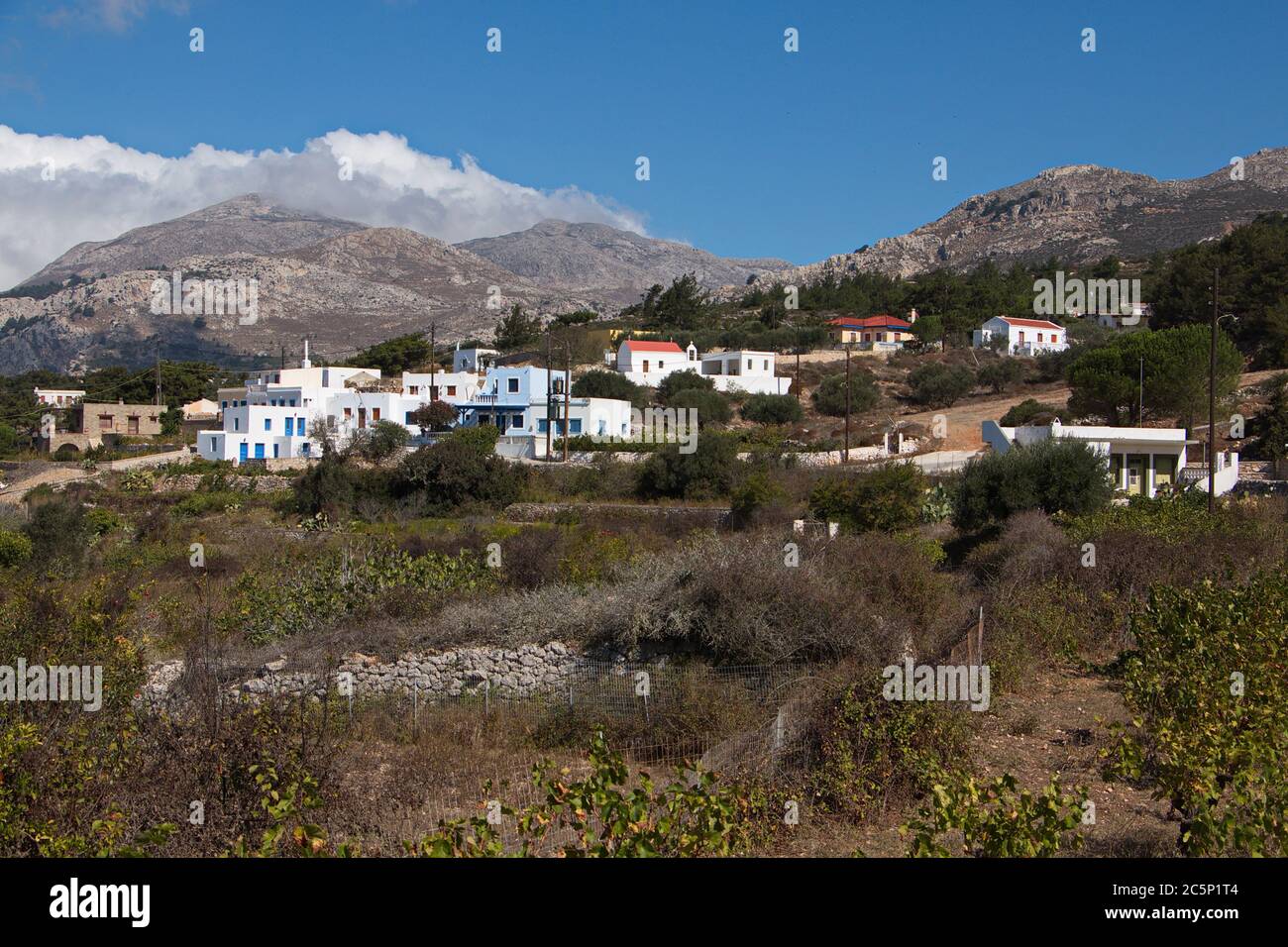 Mountain village Stes on Karpathos in Greece,Europe Stock Photo