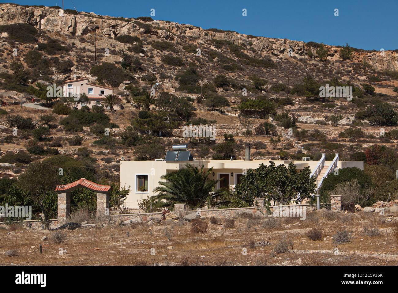 Residential house in Amopi on Karpathos in Greece,Europe Stock Photo