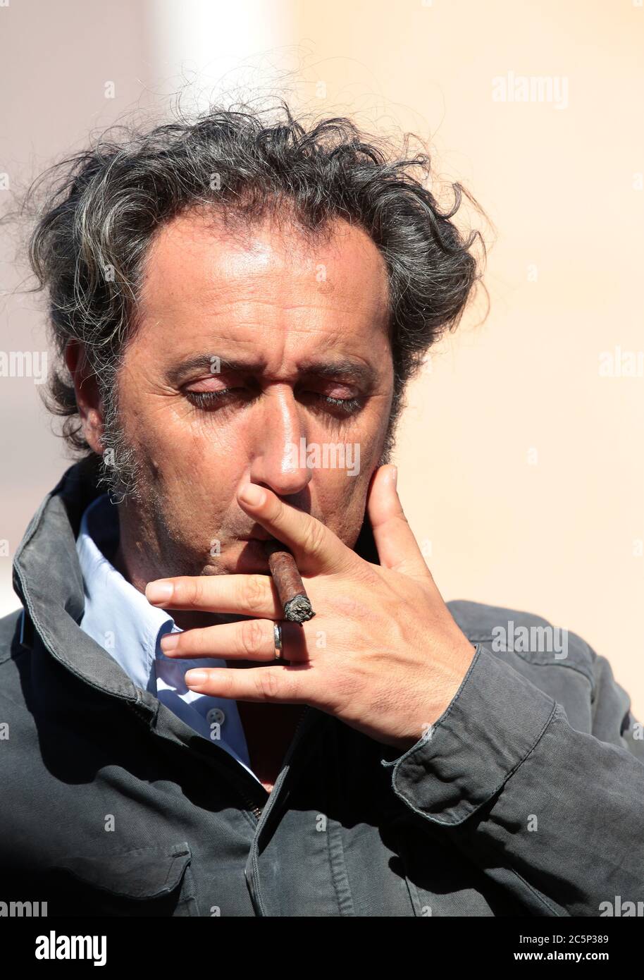 VENICE, ITALY 01 JULY 2014: Paolo Sorrentino during the recording of the movie "Youth" the new movie from Oscar-winning 2014 director in Venice, Italy Stock Photo