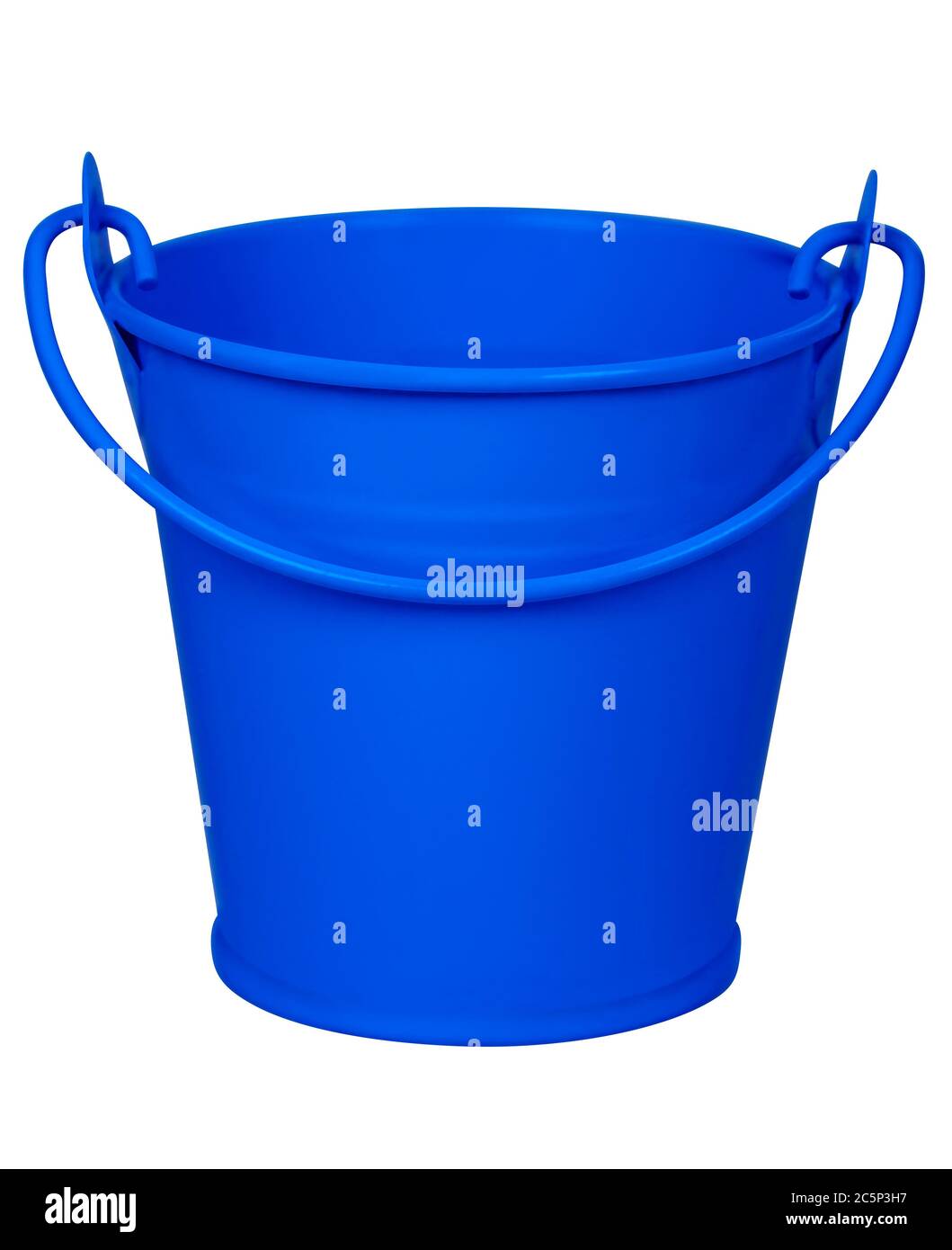 Empty dark blue bucket isolated on white. Clipping path included Stock ...