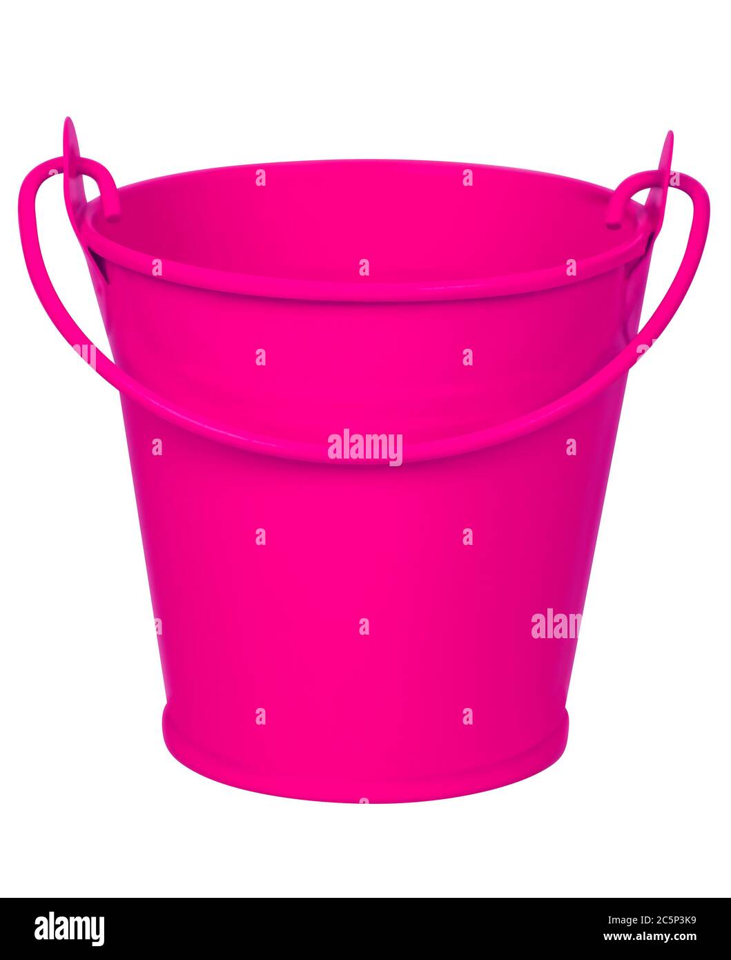 Empty pink bucket isolated on white. Clipping path included Stock Photo ...
