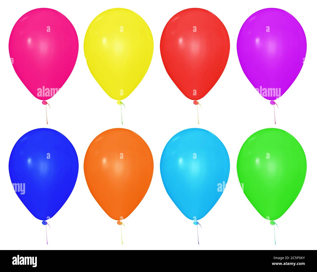 Colorful balloons isolated on a white background Stock Photo - Alamy