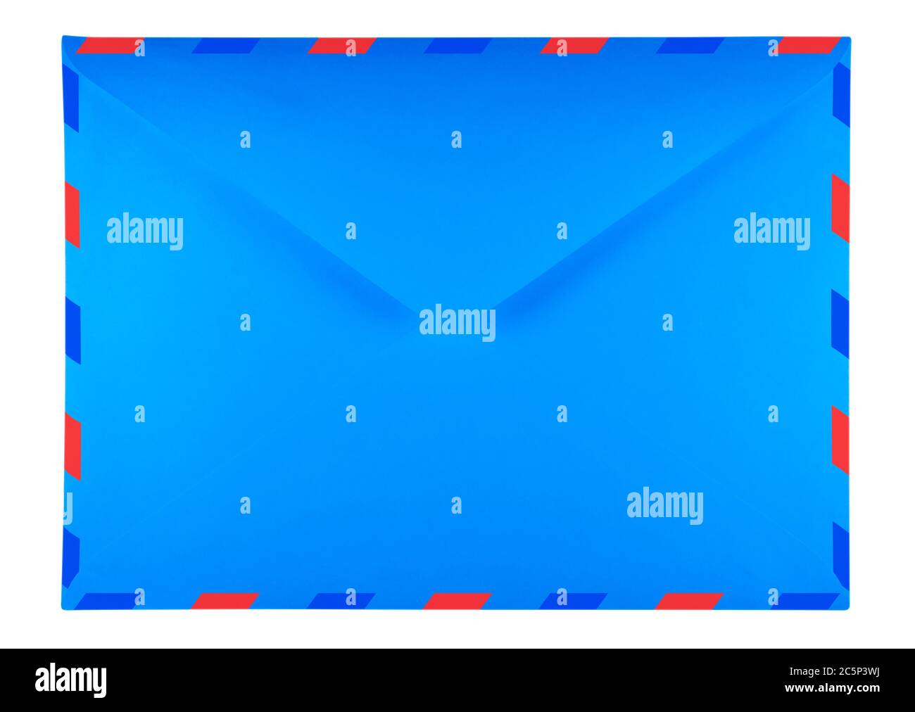 Blank blue envelope isolated on white background with clipping path ...