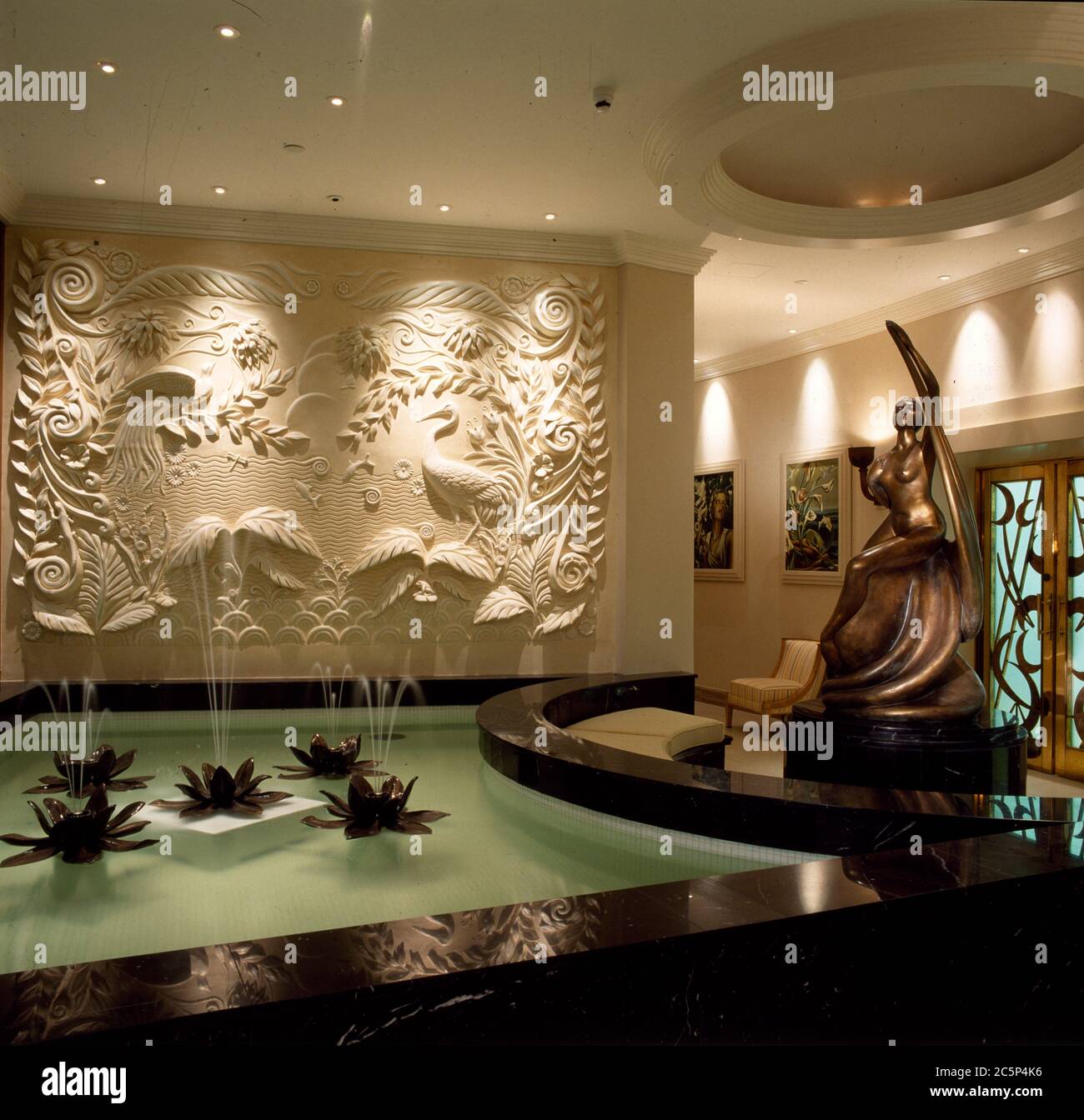 Decorative indoor water feature Stock Photo Alamy