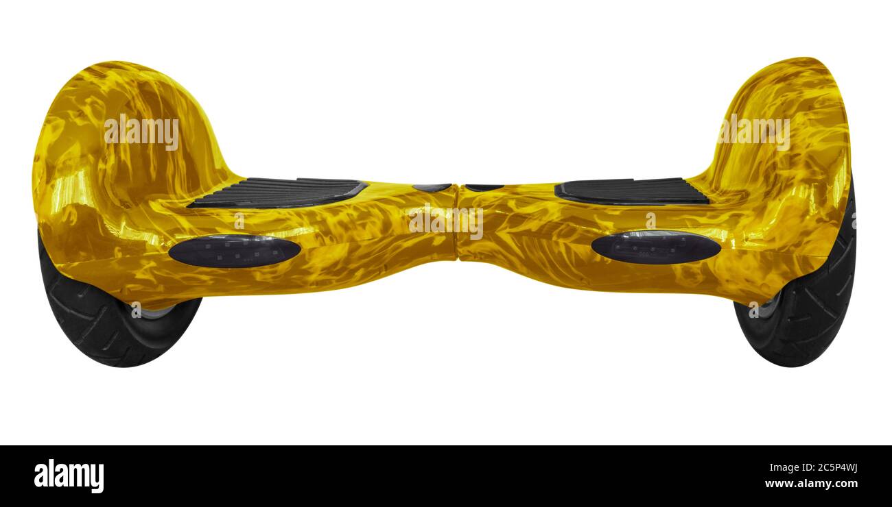 Yellow gyroscooter isolated on white background. Clipping path included ...