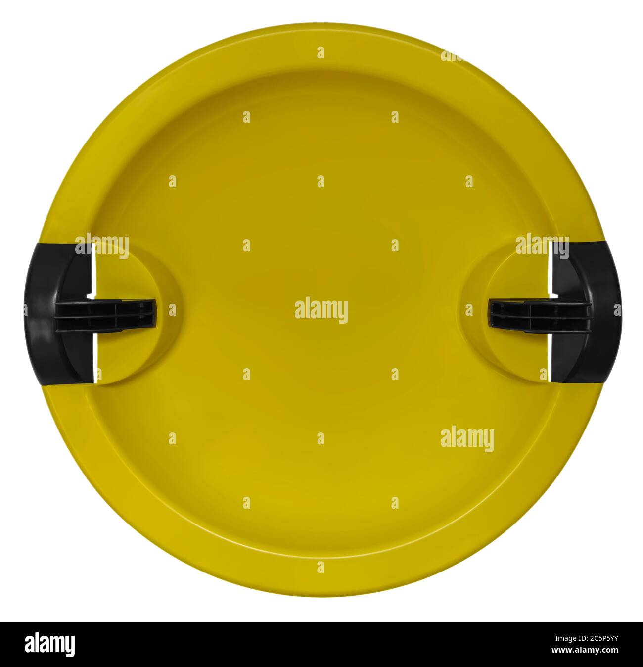 Yellow toboggan isolated on the white background. Clipping path