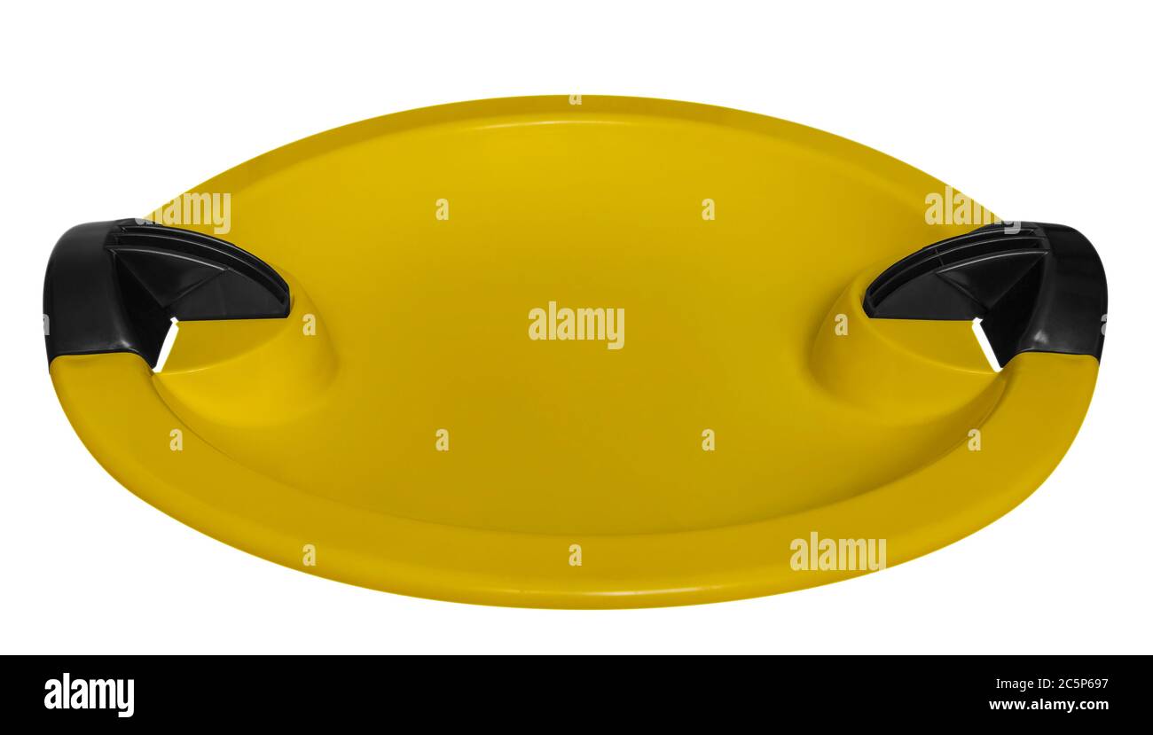 Yellow toboggan isolated on the white background. Clipping path