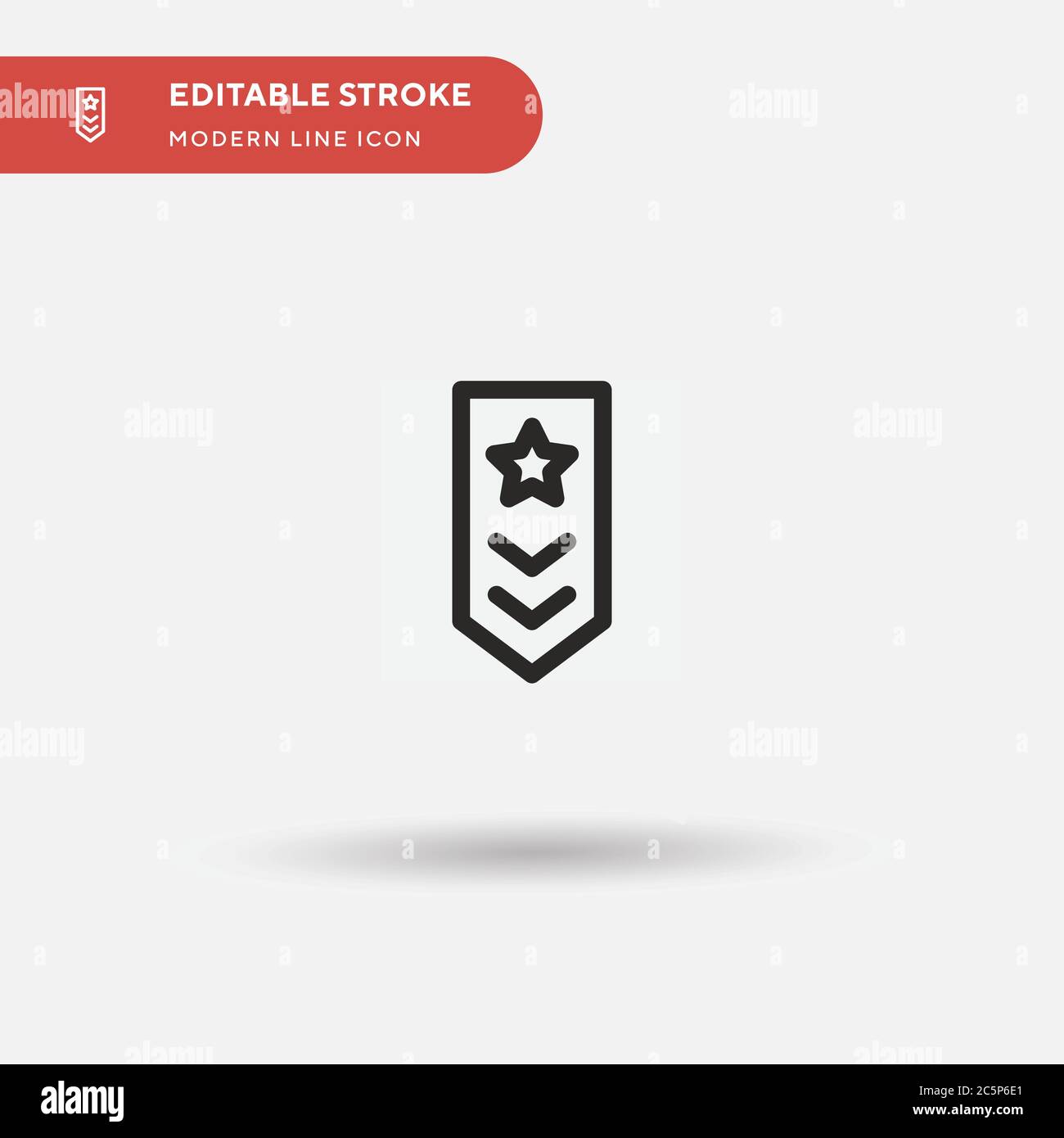 Military Rank Simple vector icon. Illustration symbol design template for web mobile UI element. Perfect color modern pictogram on editable stroke. Military Rank icons for your business project Stock Vector