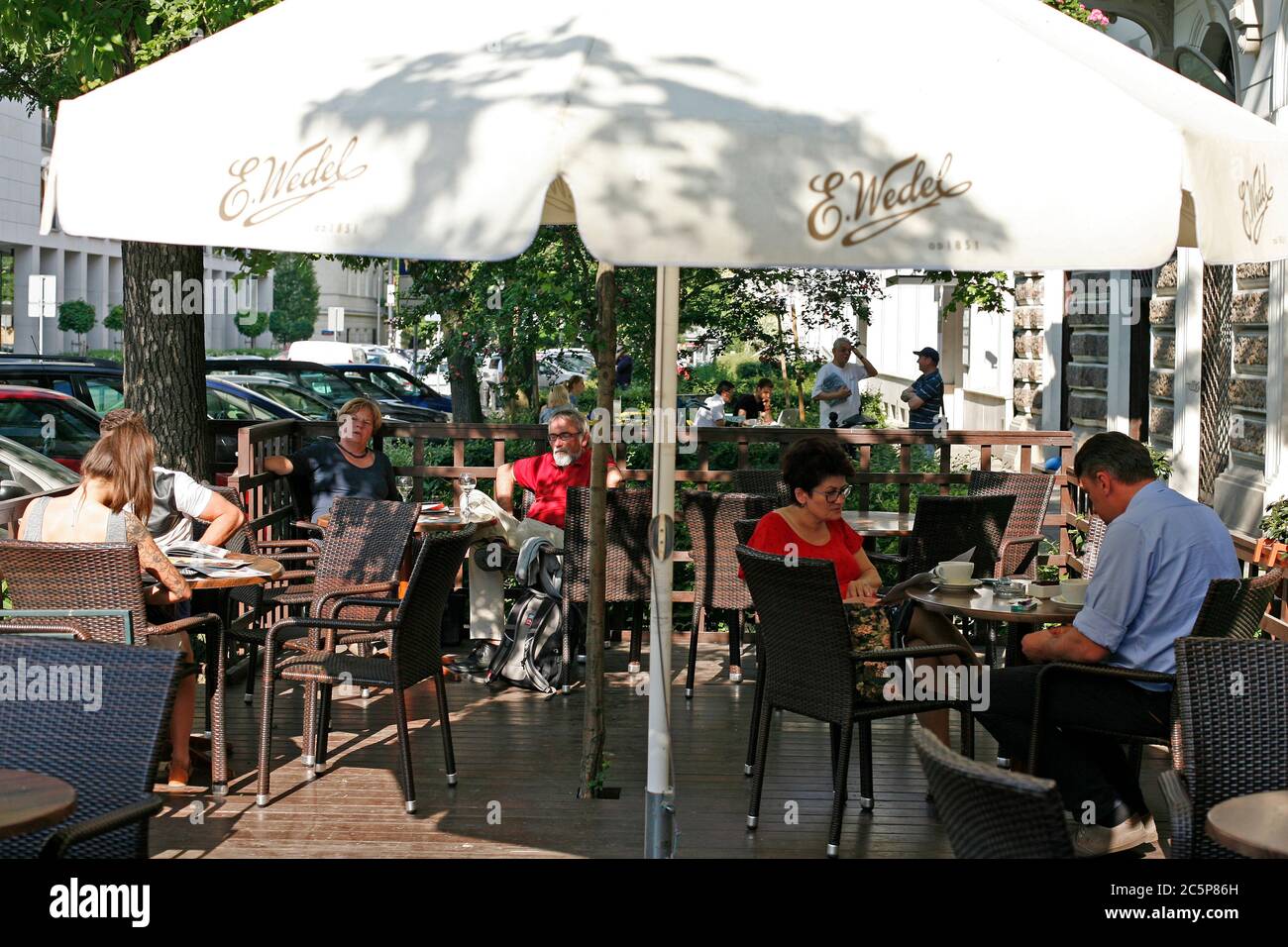 Wedel Chocolate Cafe is an old and famous café in Warsaw, very well known for its chocolate tradition, as they are also manufacturers. Stock Photo