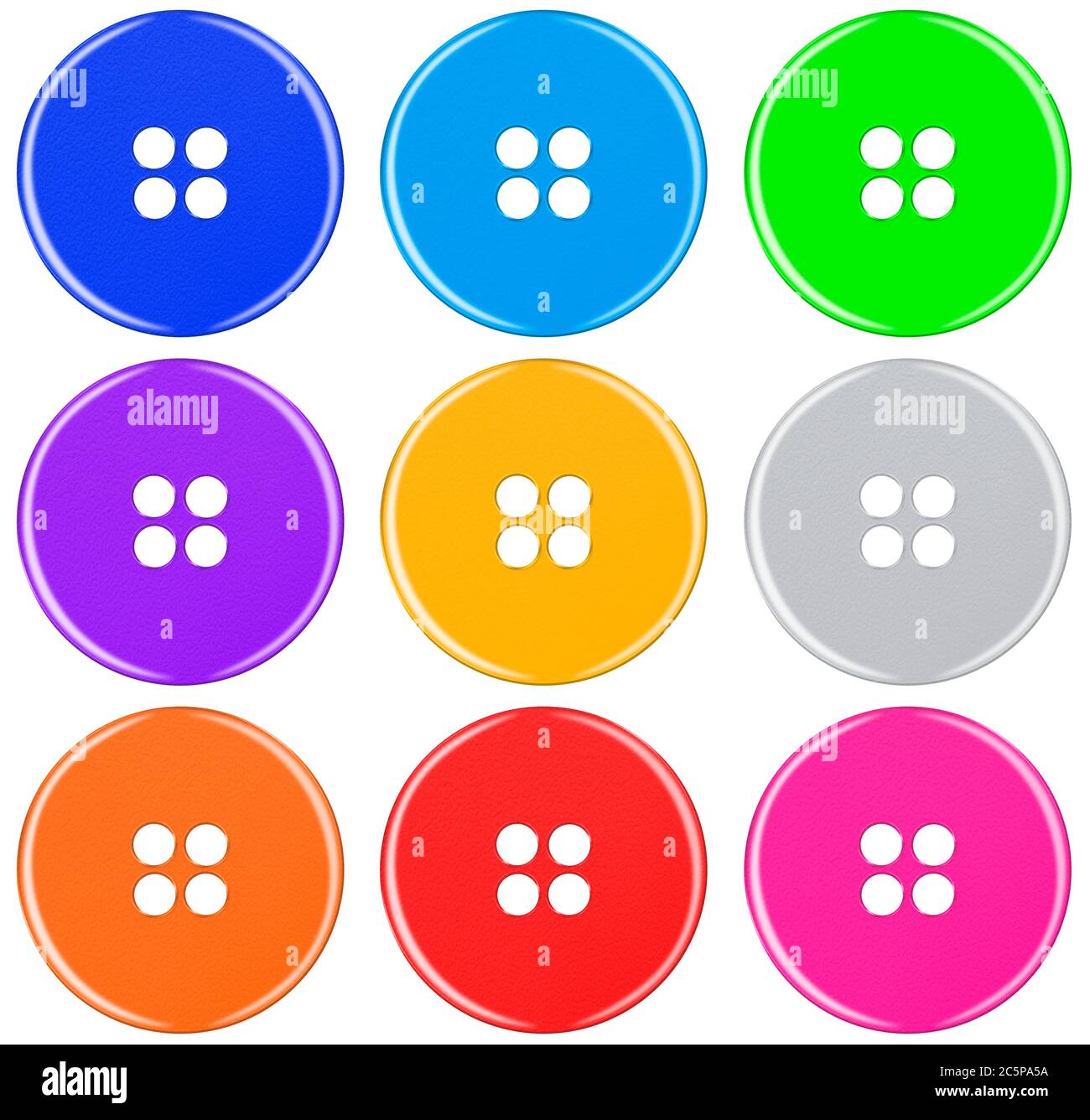 Colorful Plastic buttons isolated on white background Stock Photo Alamy