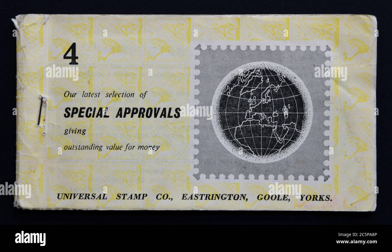Universal Stamp Co Eastrington by Dennis J Hanson stamp booklet of Special Approvals - UK Stock Photo