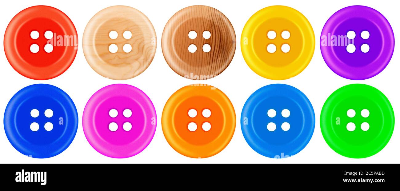 Colorful plastic buttons isolated on white Stock Photo Alamy