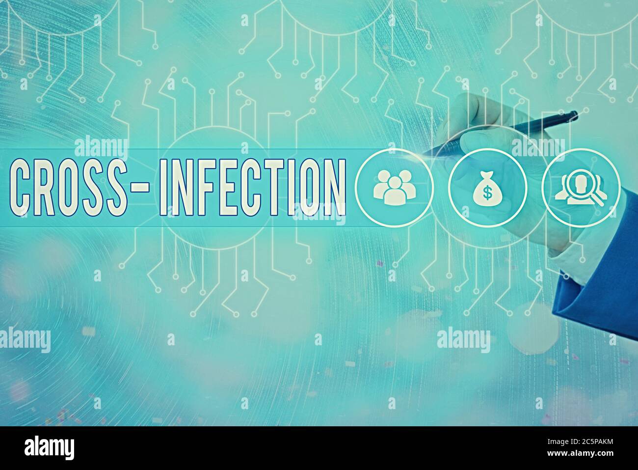 Conceptual hand writing showing Cross Infection. Concept meaning