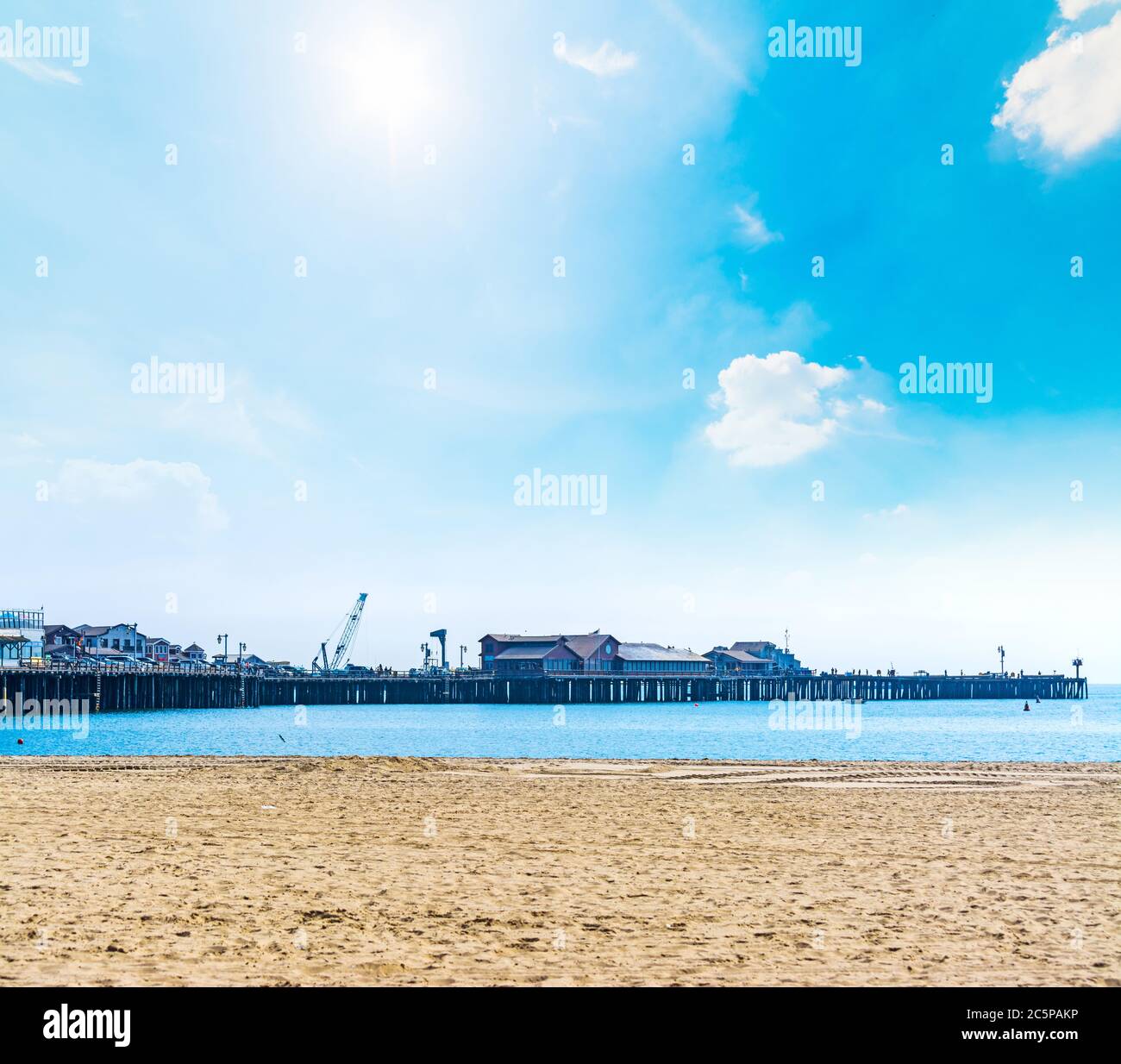 Stearns wharf beach in Santa Barbara. Southern California, USA Stock Photo