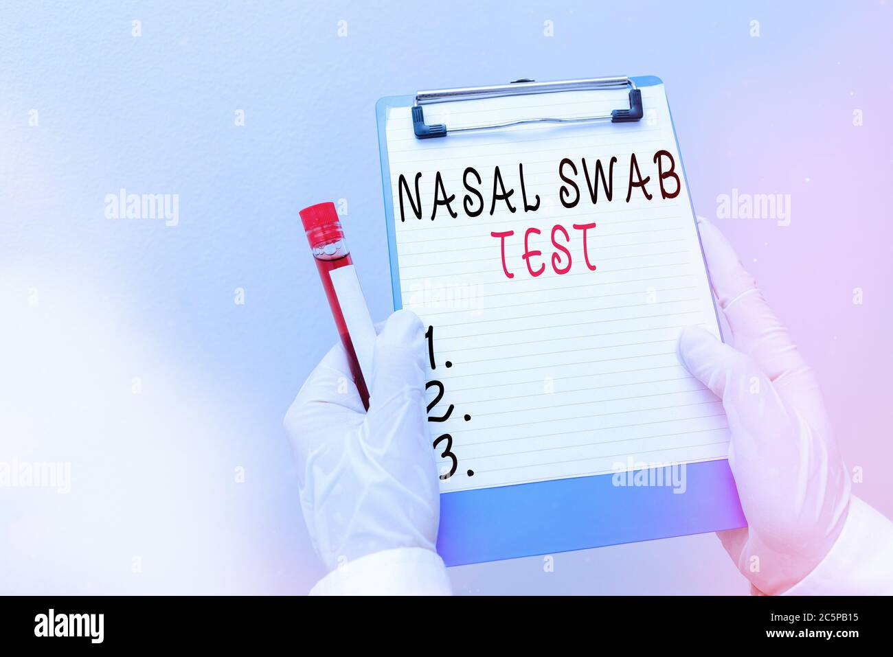 Handwriting text Nasal Swab Test. Conceptual photo diagnosing an upper