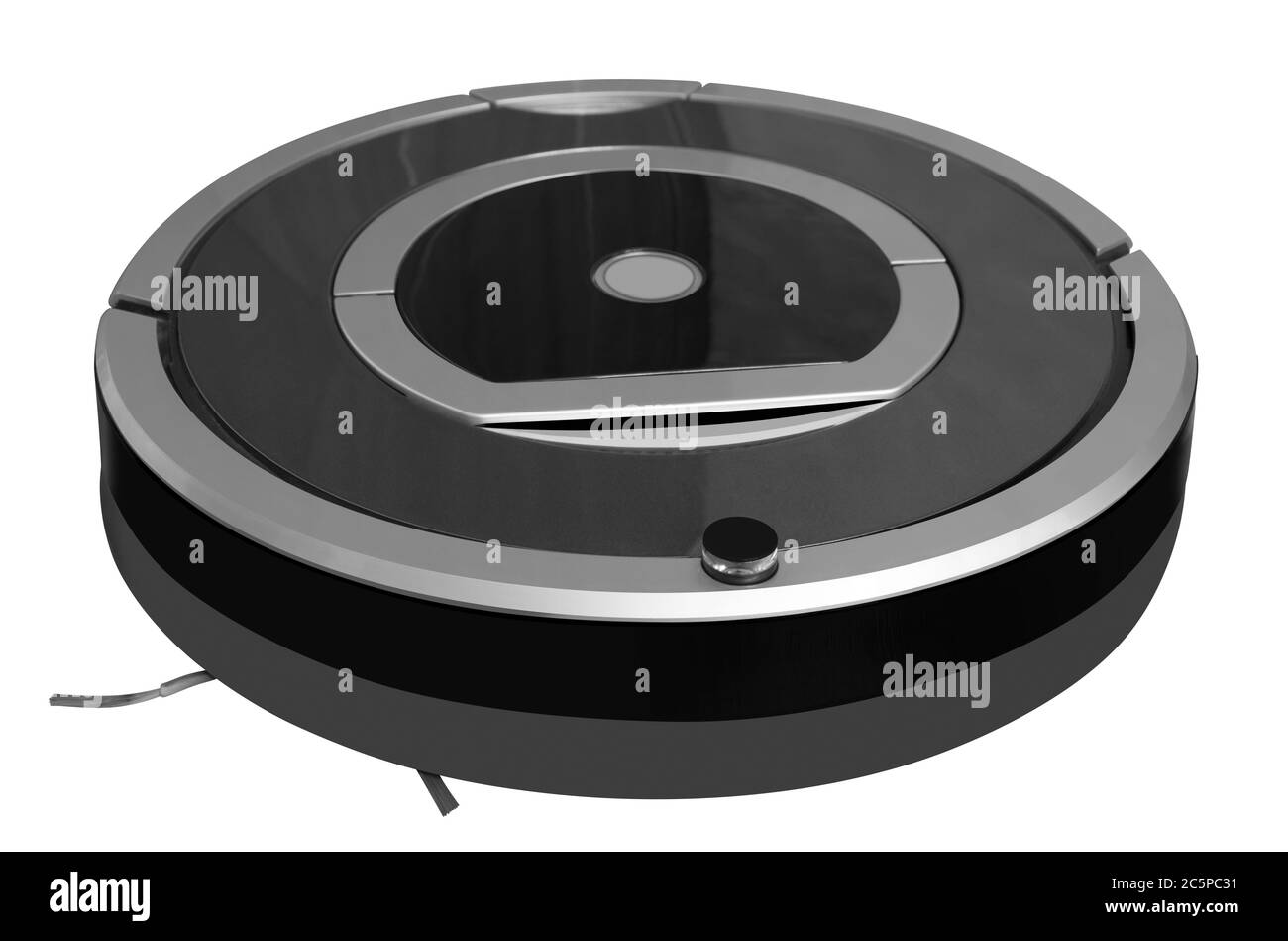 ALMATY, KAZAKHSTAN - FEBRUARY 2, 2016: iRobot Roomba 630 Robotic vacuum cleaner isolated on white background. Clipping path included. Stock Photo