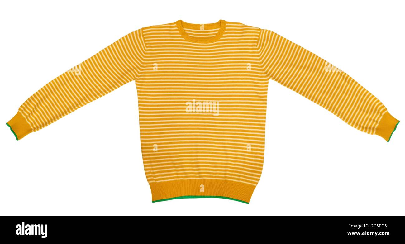 yellow and white striped long sleeve shirt