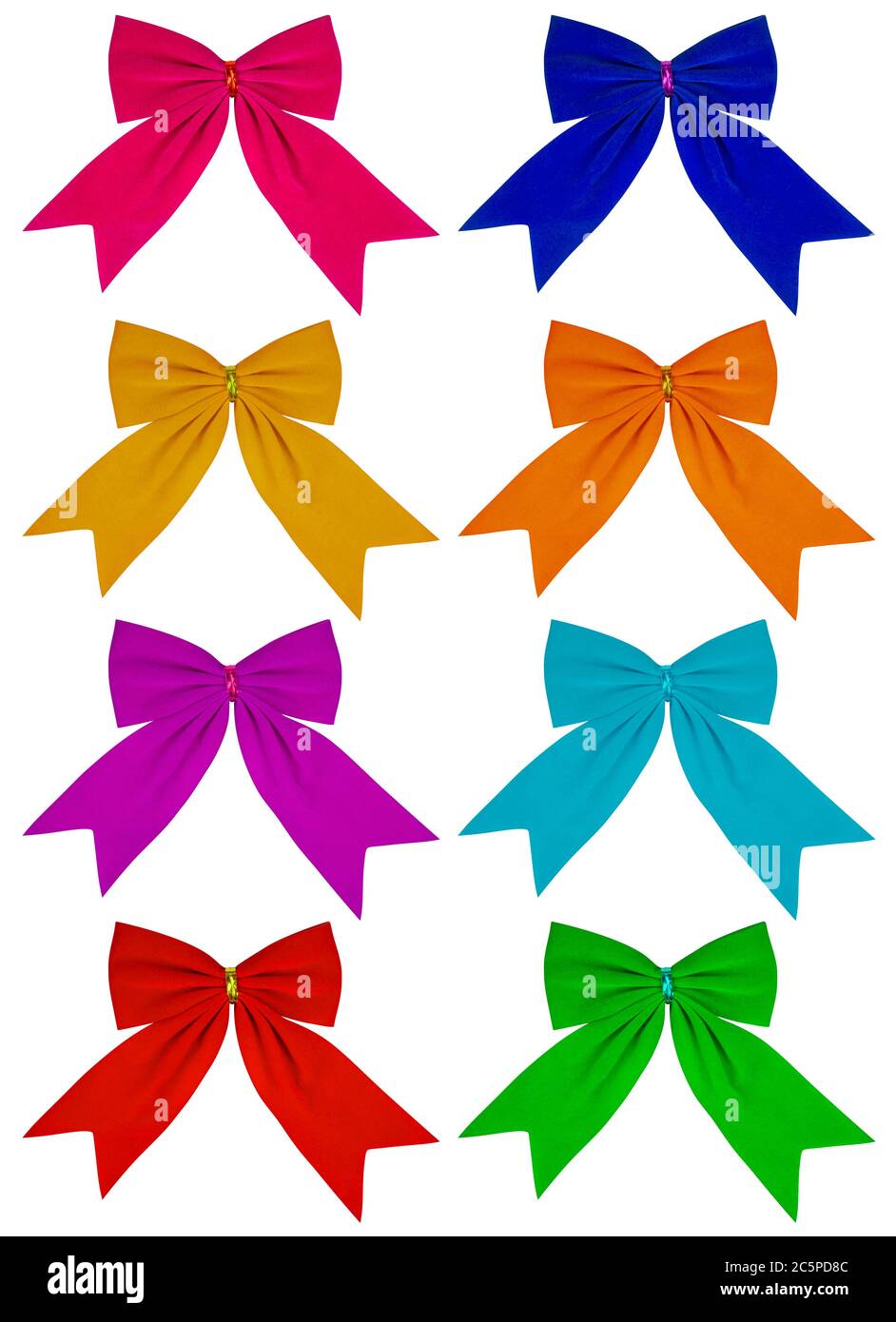 Colorful velvet bows isolated on white background Stock Photo - Alamy