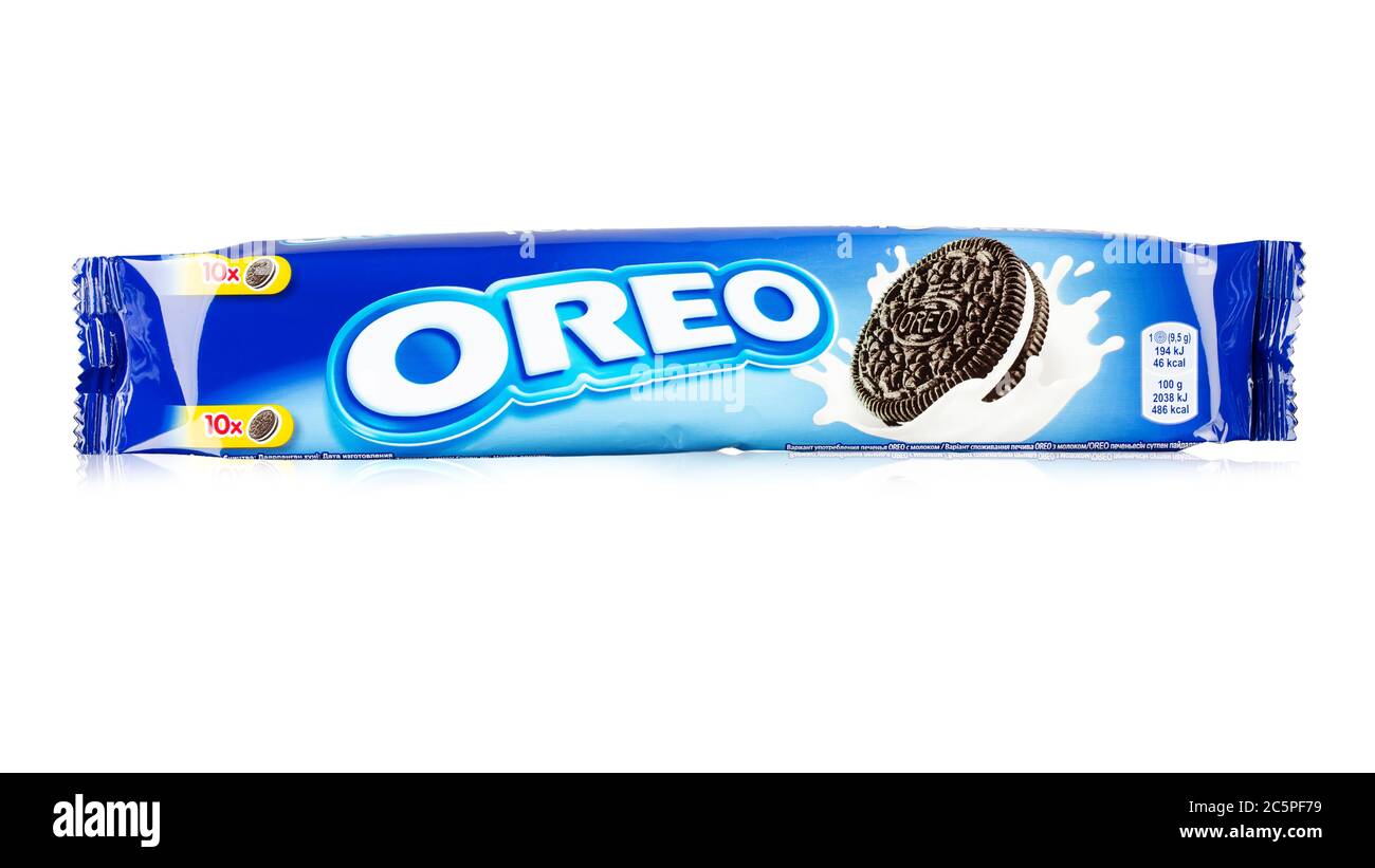 Ukraine, Kyiv July 03, 2020 Oreo cookie isolated on white background