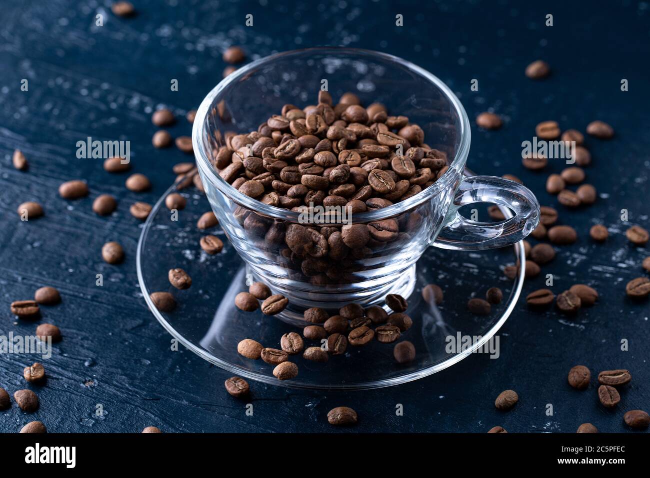 hole coffee beans in a cup Stock Photo