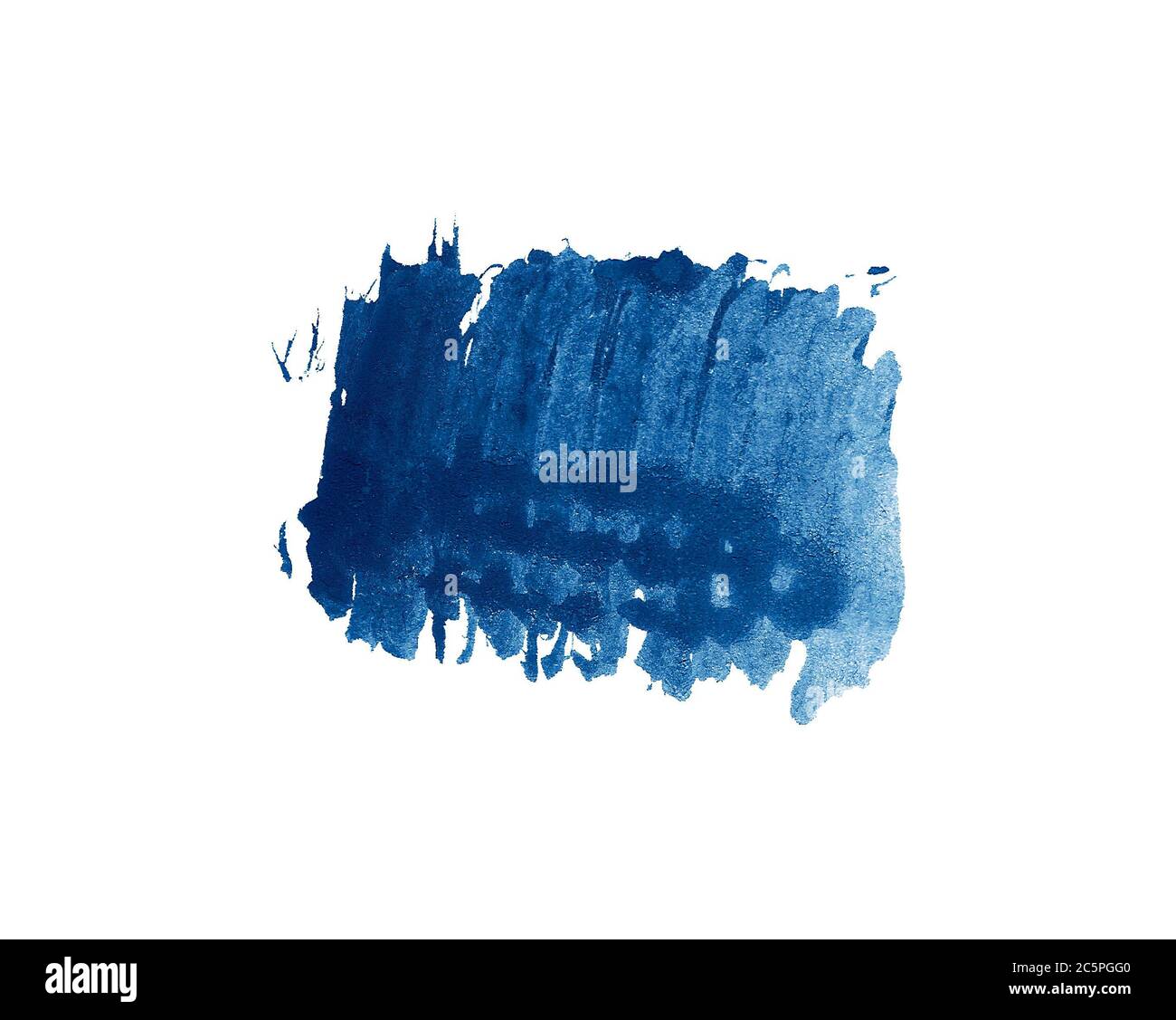 Watercolor Blue Paint Texture Isolated On White Background Abst