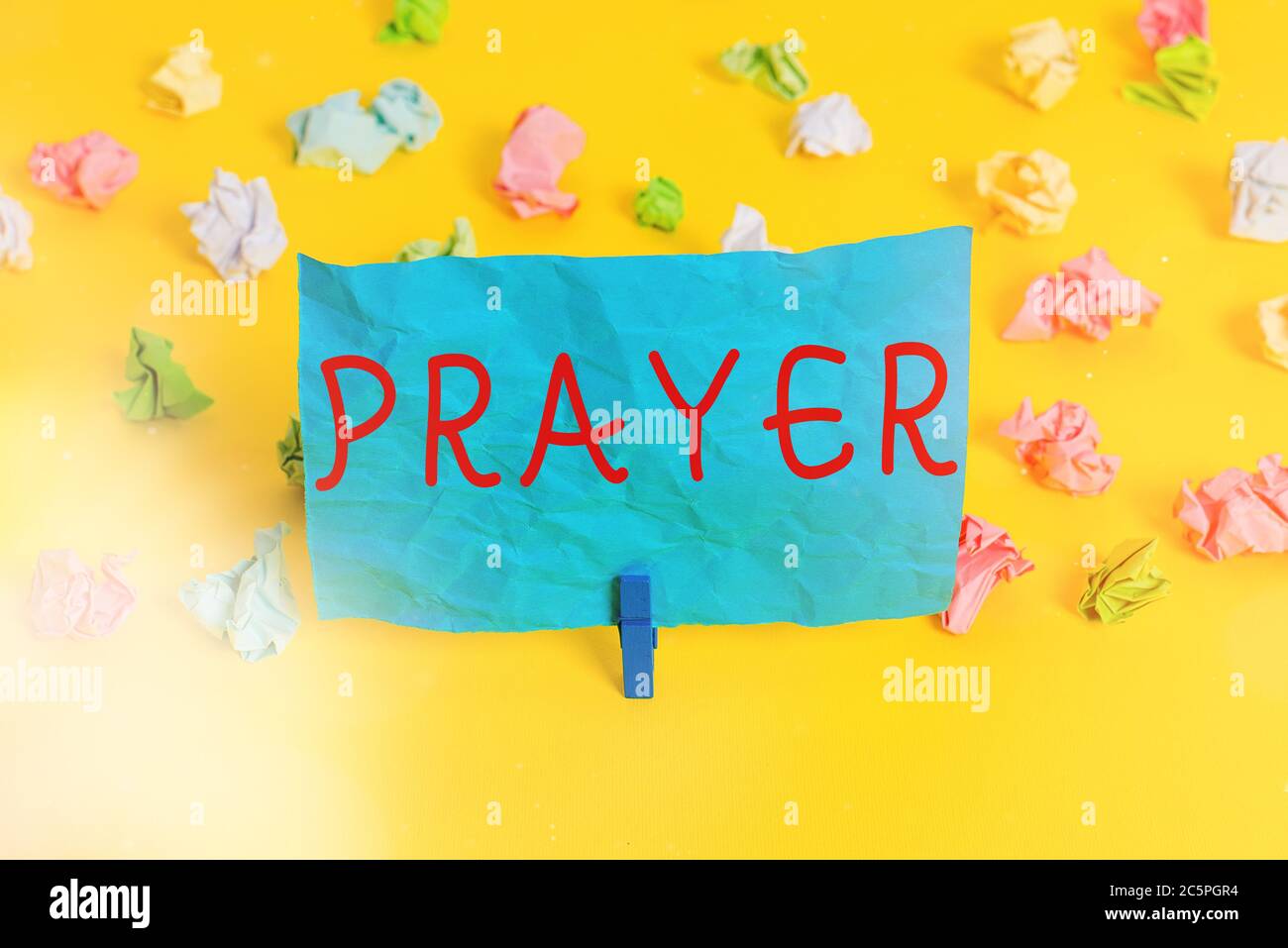 Conceptual hand writing showing Prayer. Concept meaning solemn request