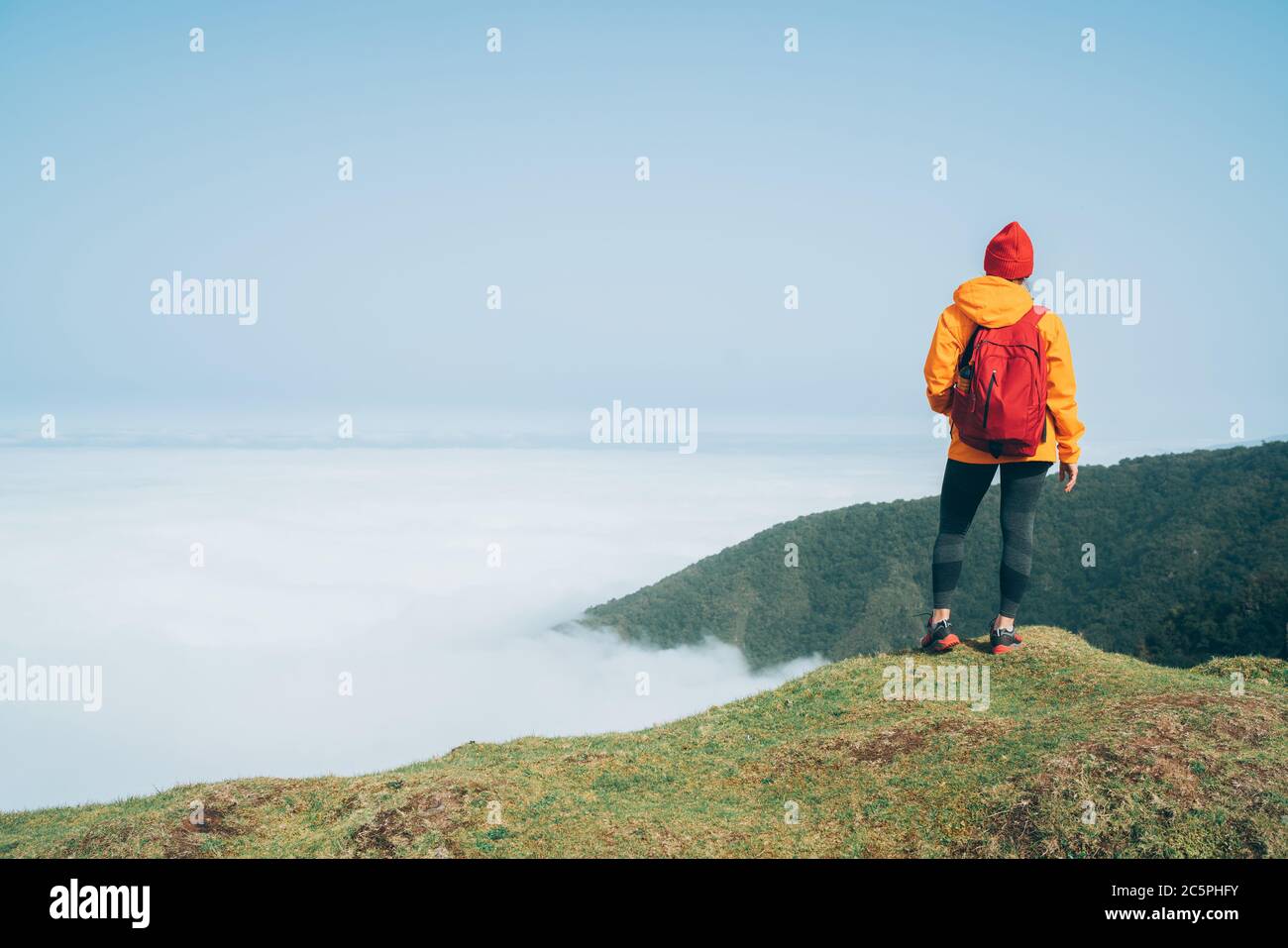 orange hiking jacket