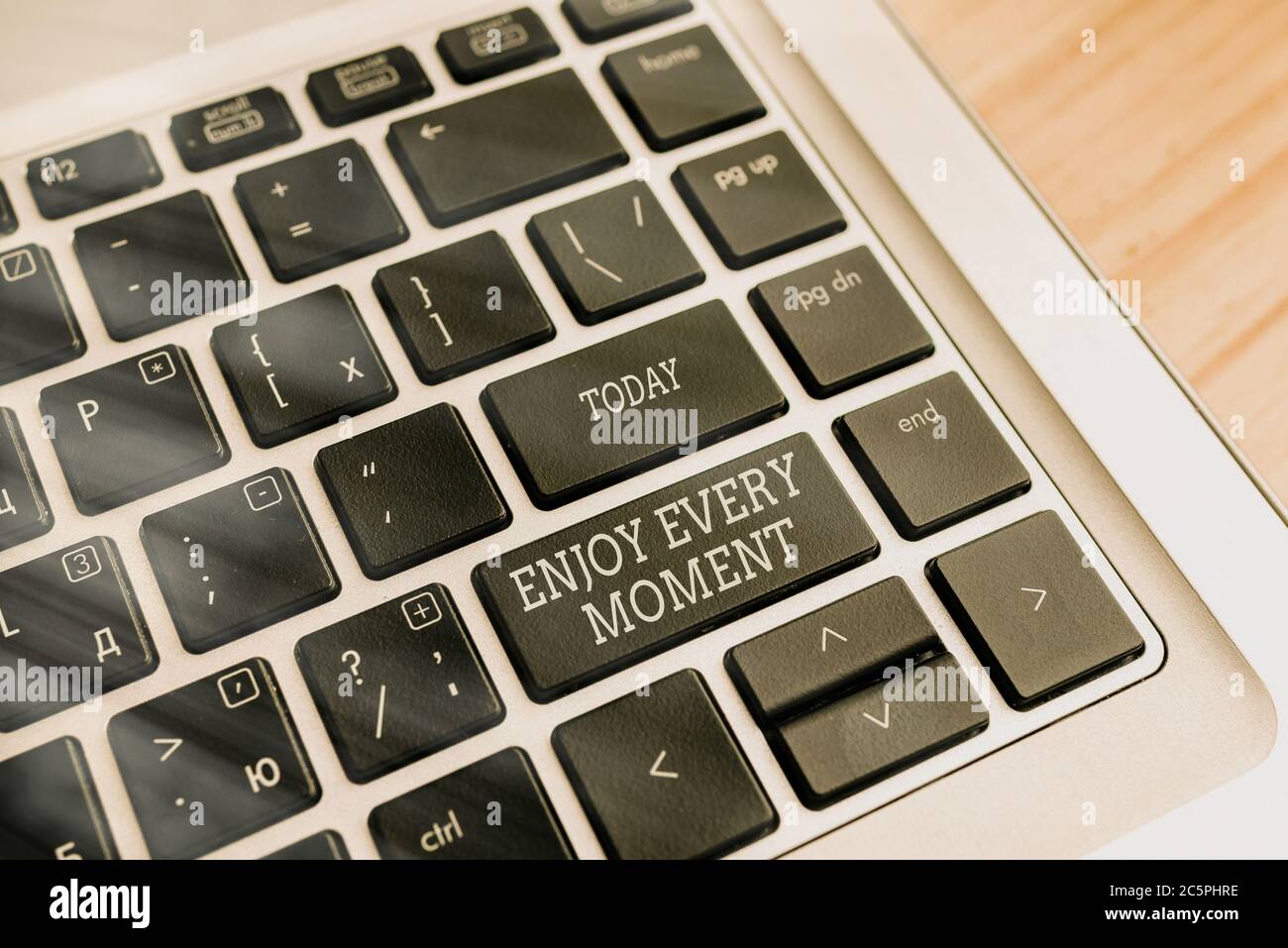 Handwriting text writing Enjoy Every Moment. Conceptual photo stay ...