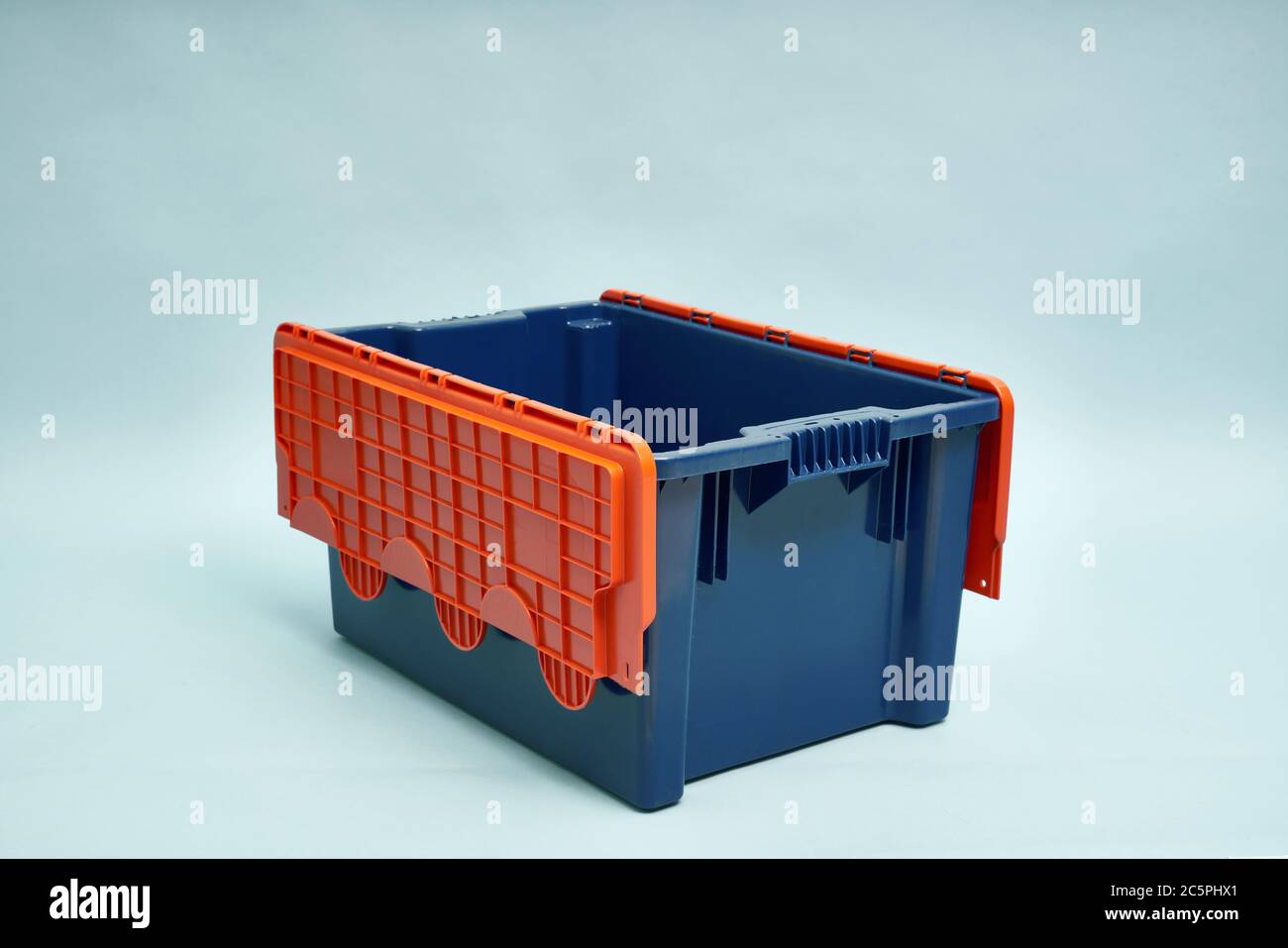 Plastic storage boxes. Boxes for the delivery of products. Orderly