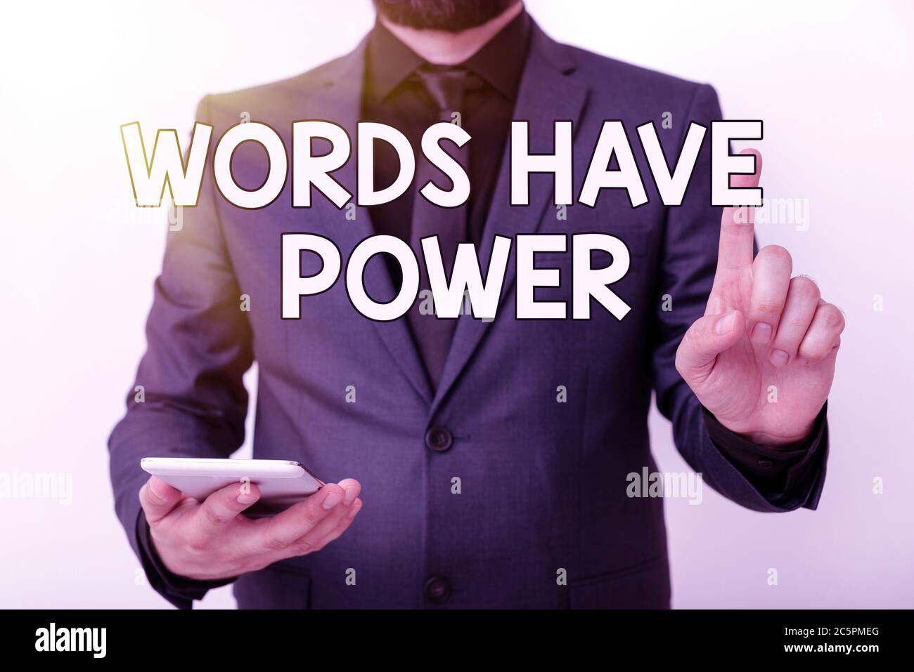 Conceptual hand writing showing Words Have Power. Concept meaning essential tools individuals