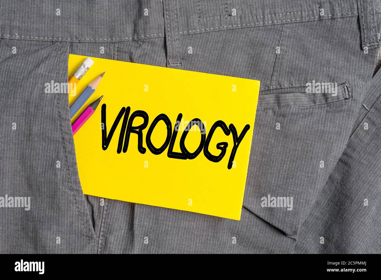 Virology Lettering Writing note showing Virology. Business concept for branch of science ...