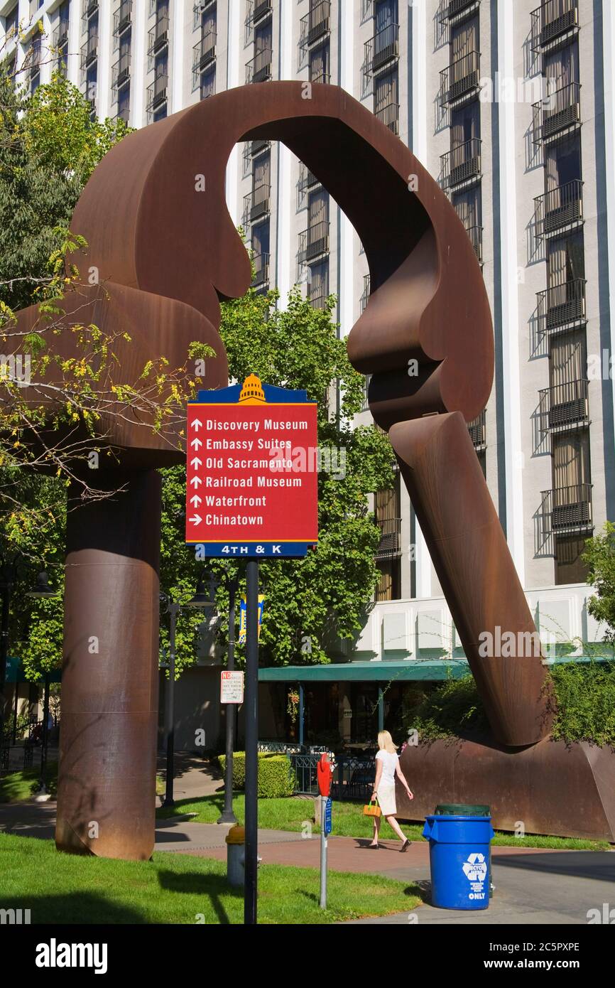 Arch by Walburg on Downtown Plaza Mall, Sacramento, California, USA Stock Photo