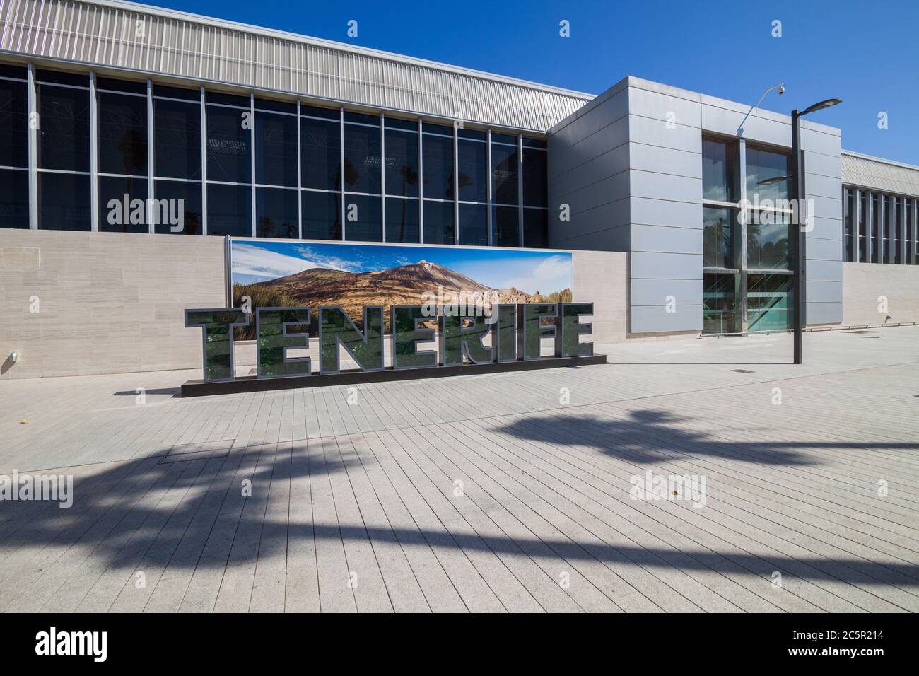 Empty terminal Tenerife South airport due to coronavirus Covid-19 outbreak travel restrictions. Spain's & Canary Islands tourism industry crisis Stock Photo