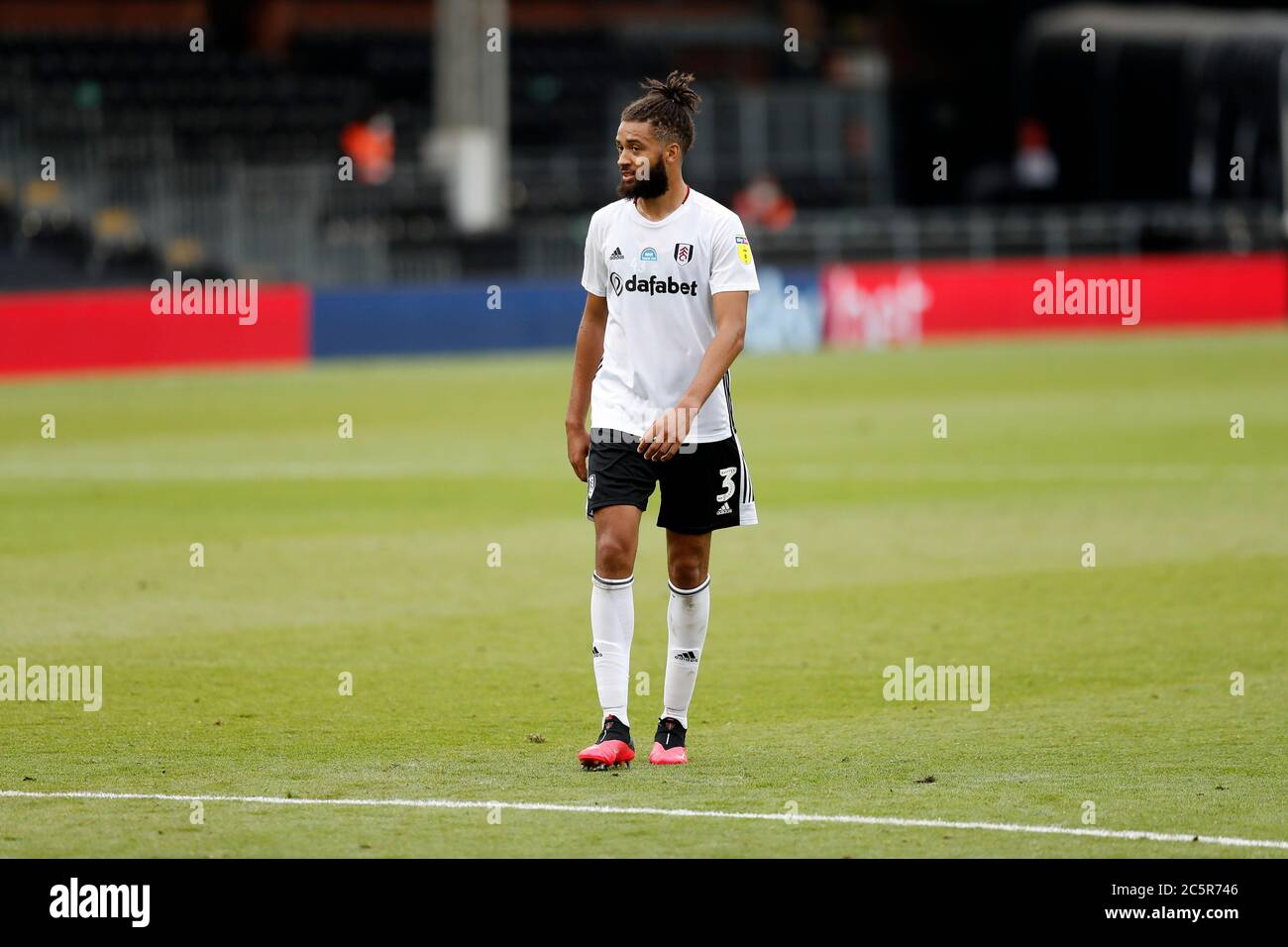 Craven Cottage, London, UK. 4th July, 2020. English Championship Football, Fulham versus Birmingham City; Michael Hector of Fulham Credit: Action Plus Sports/Alamy Live News Stock Photo