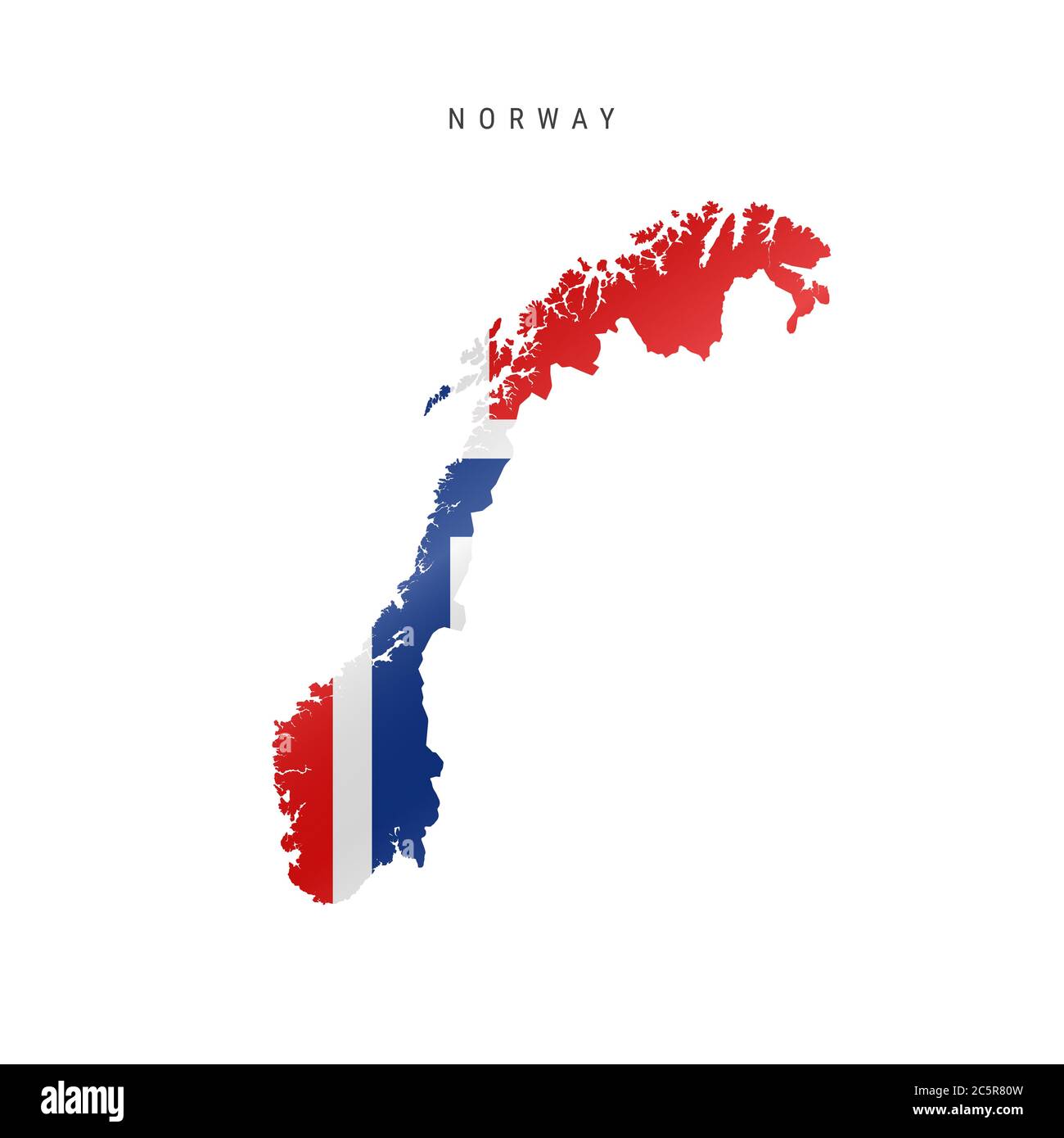 Detailed waving flag map of Norway. map with masked flag. Stock Photo