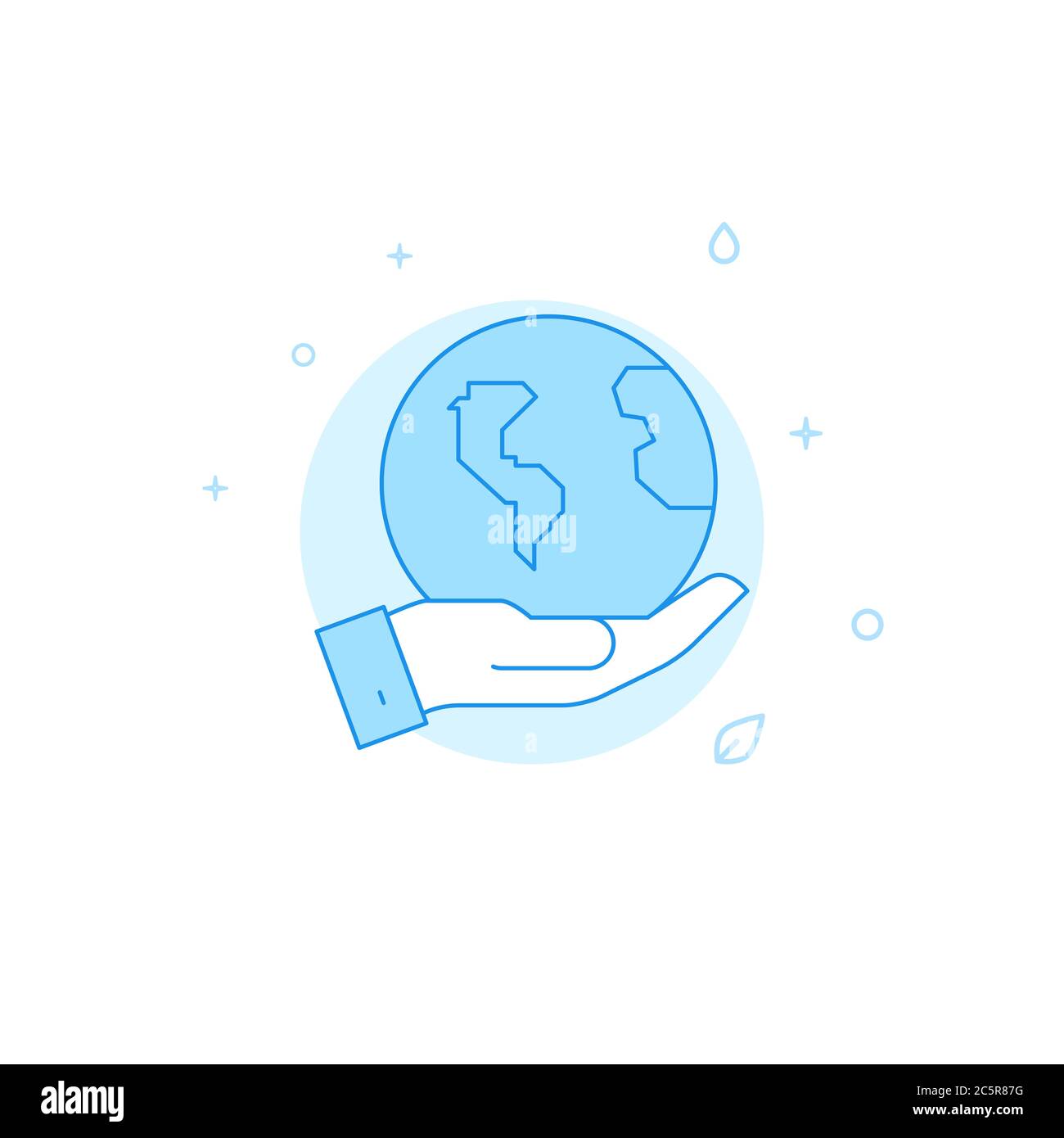 Save The Planet Icon Flat Illustration Filled Line Style Blue Monochrome Design Stock Photo Alamy