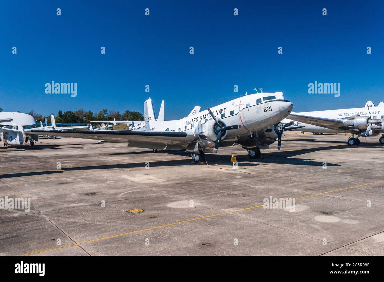 Douglas C-117D Skytrain at the Naval Air Museum in Pensacola, Florida - home of the Blue Angels. Stock Photo