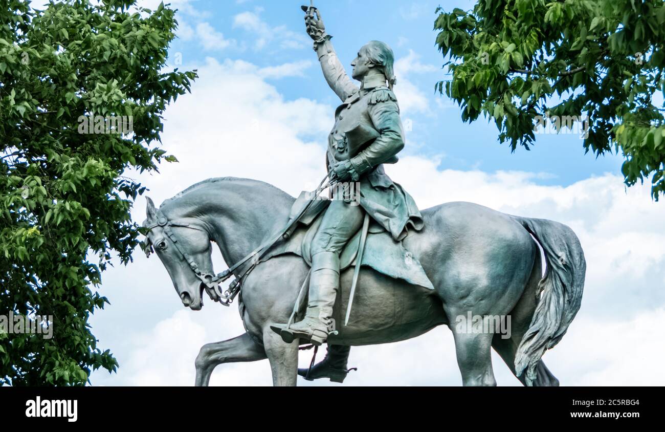 Washington's statue. Monument located in Chicago Illinois